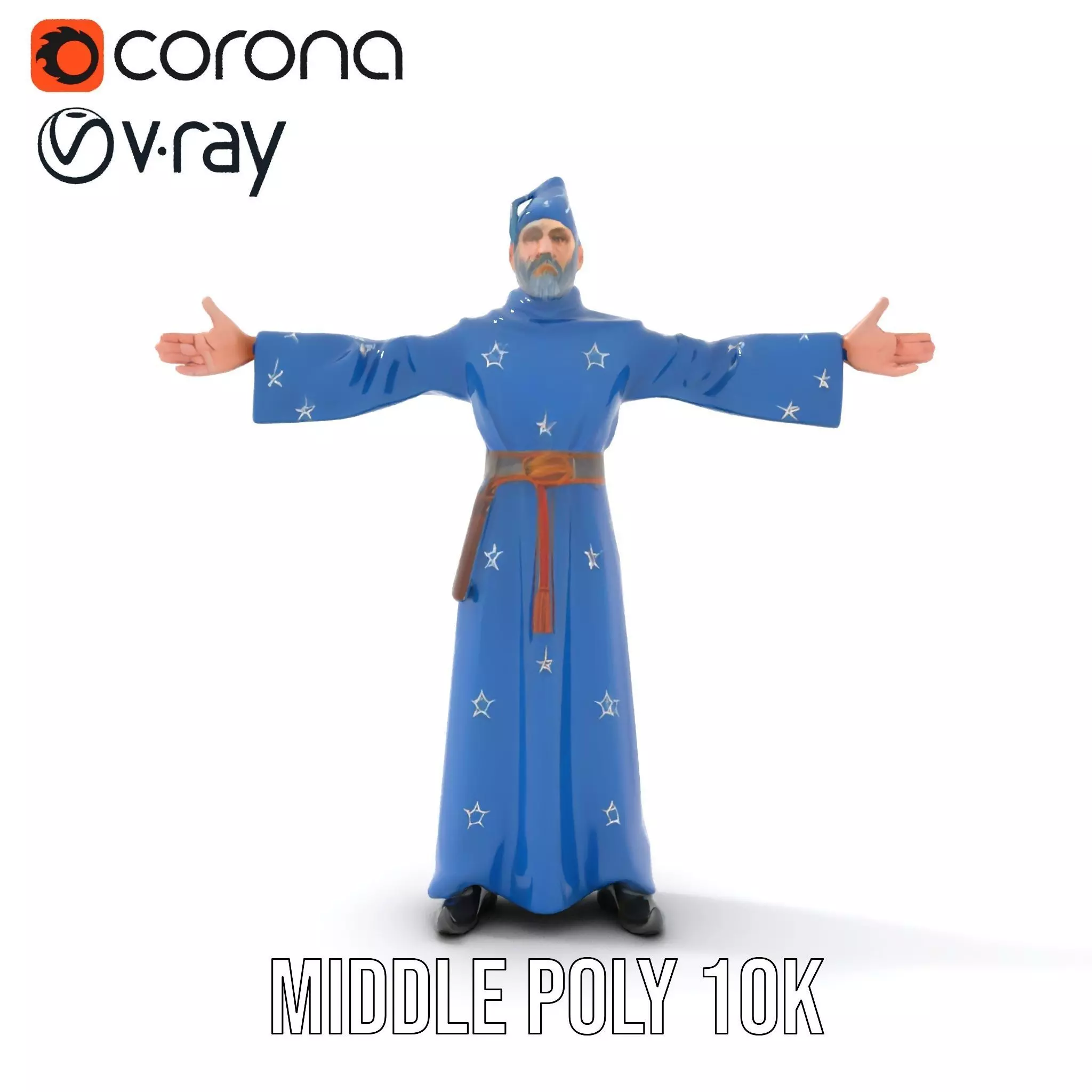 Wizard Starry Robe model pack Low-poly 3D model_5