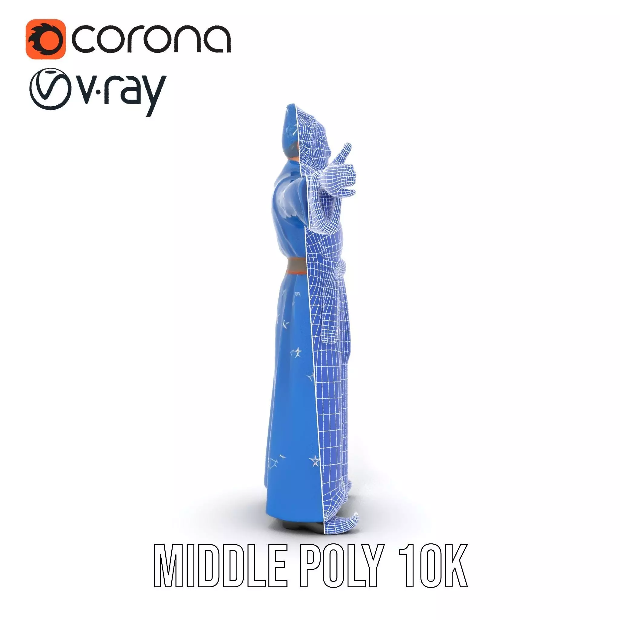 Wizard Starry Robe model pack Low-poly 3D model_29