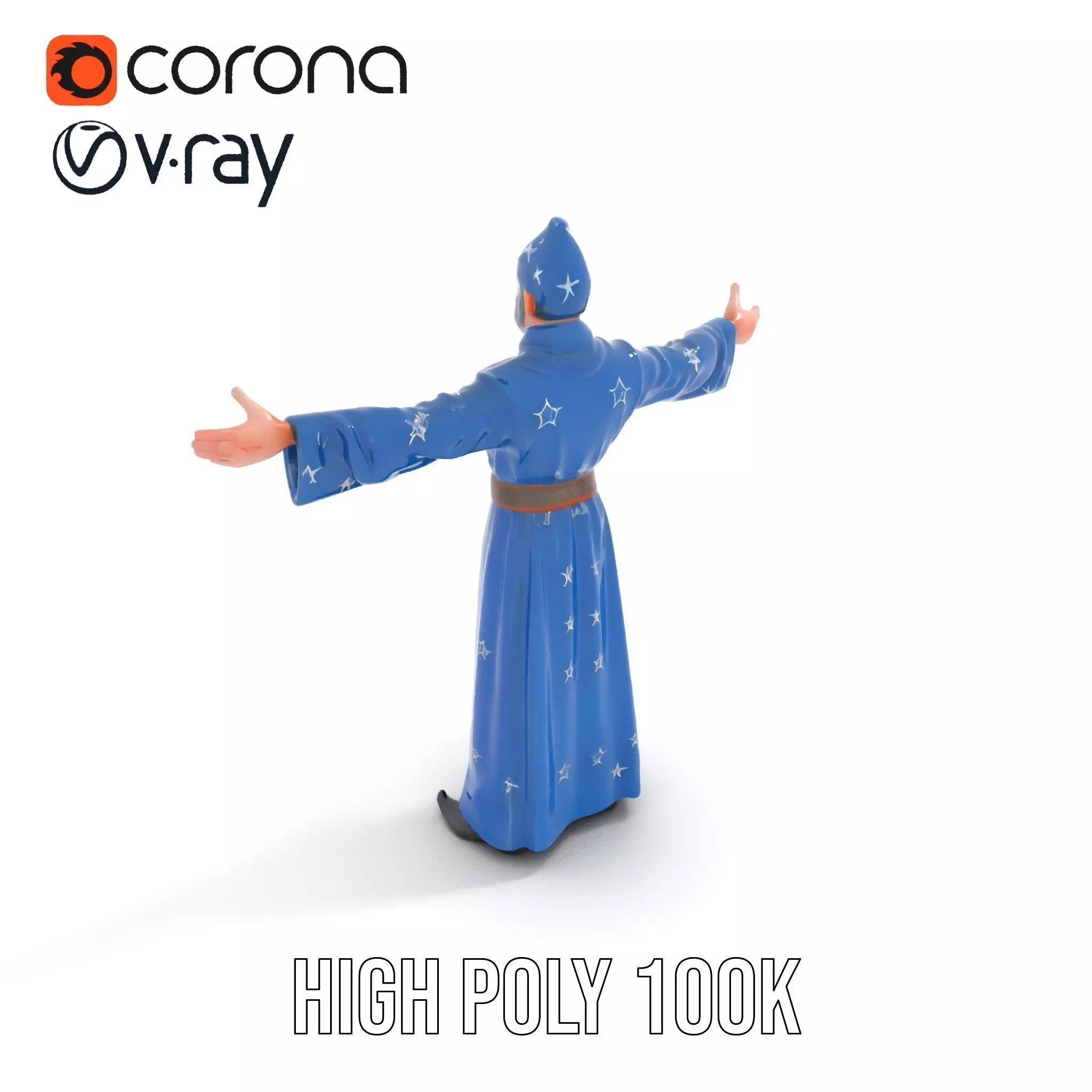 Wizard Starry Robe model pack Low-poly 3D model_19