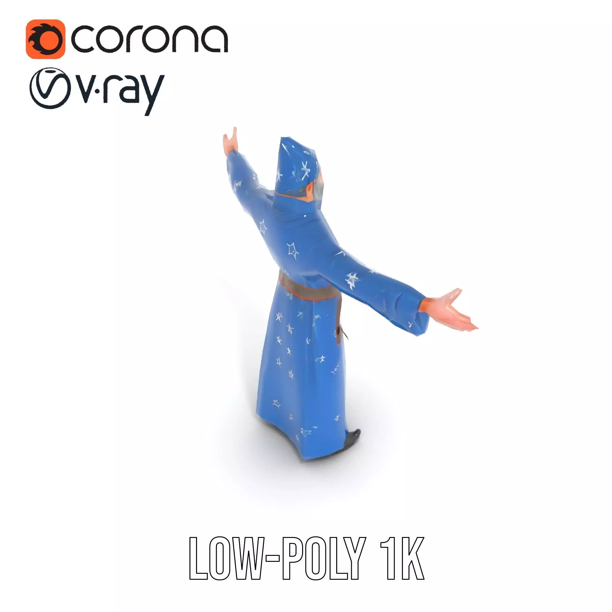 Wizard Starry Robe model pack Low-poly 3D model_9