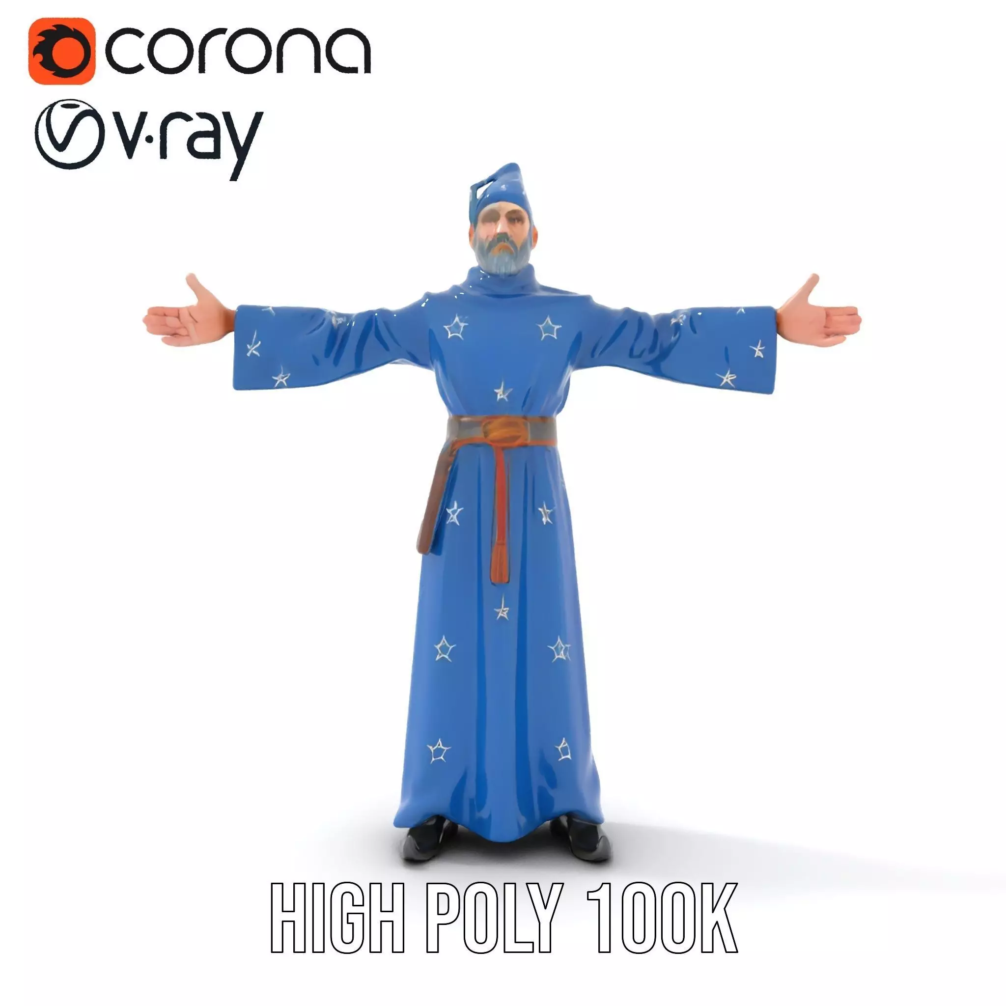 Wizard Starry Robe model pack Low-poly 3D model_25