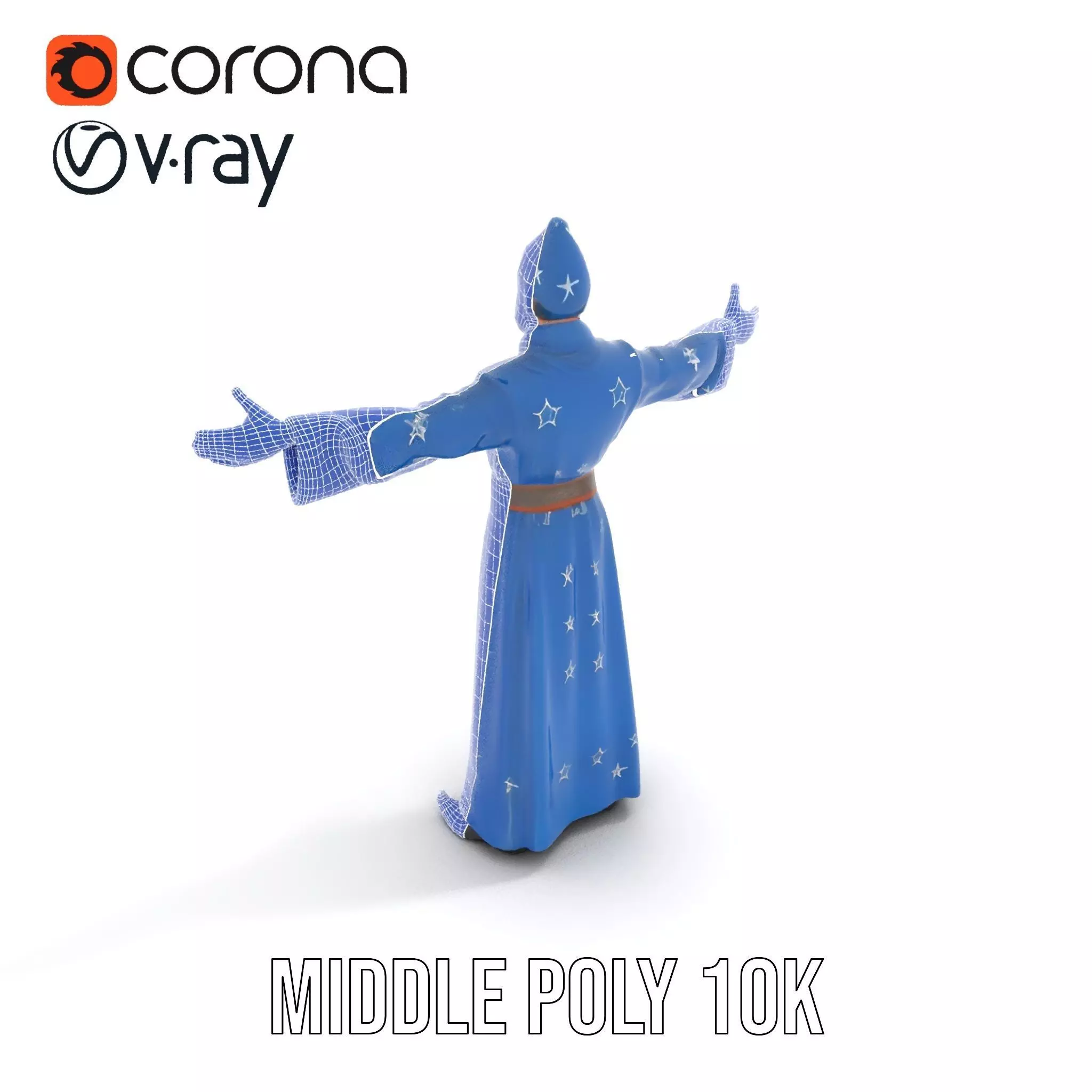 Wizard Starry Robe model pack Low-poly 3D model_11