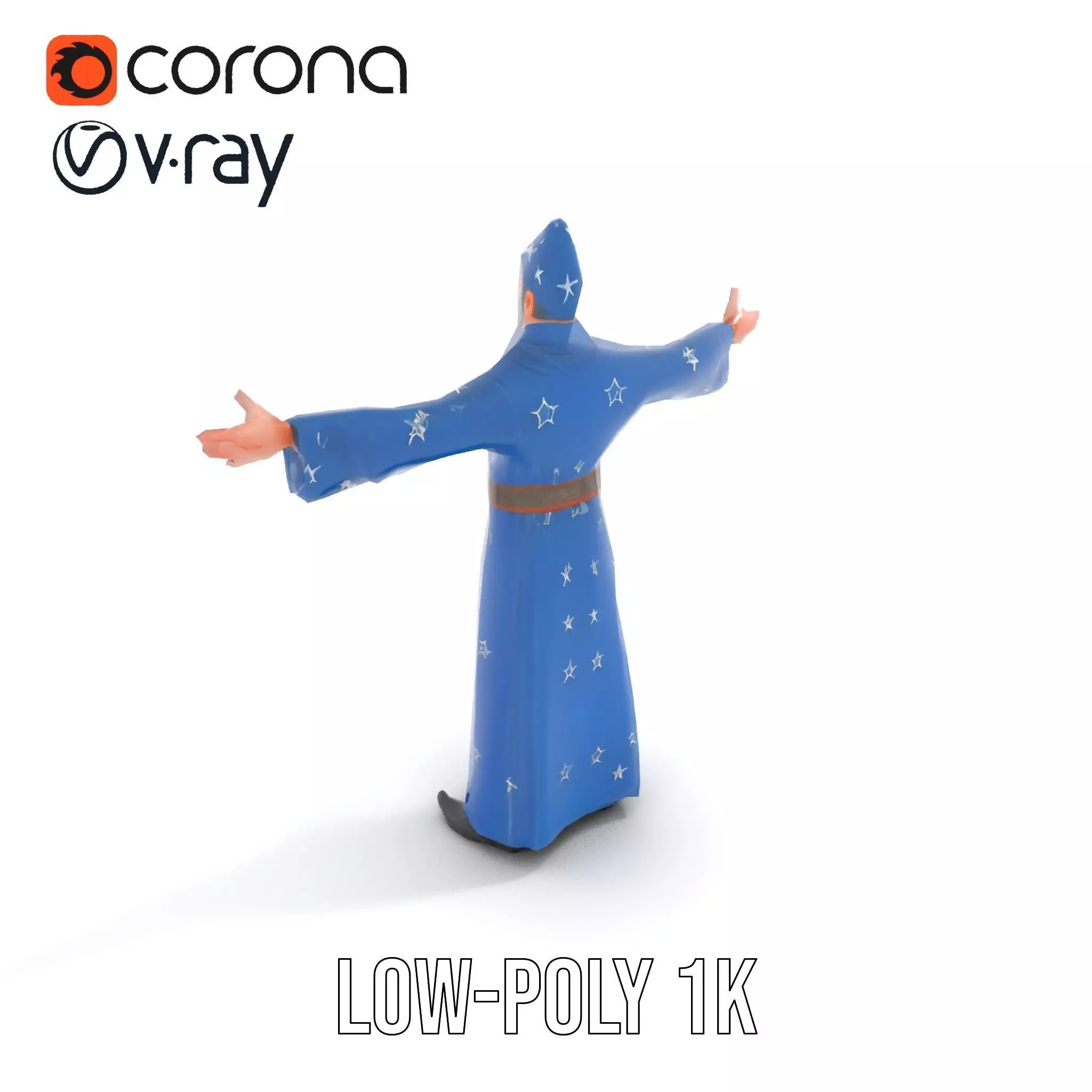 Wizard Starry Robe model pack Low-poly 3D model_14