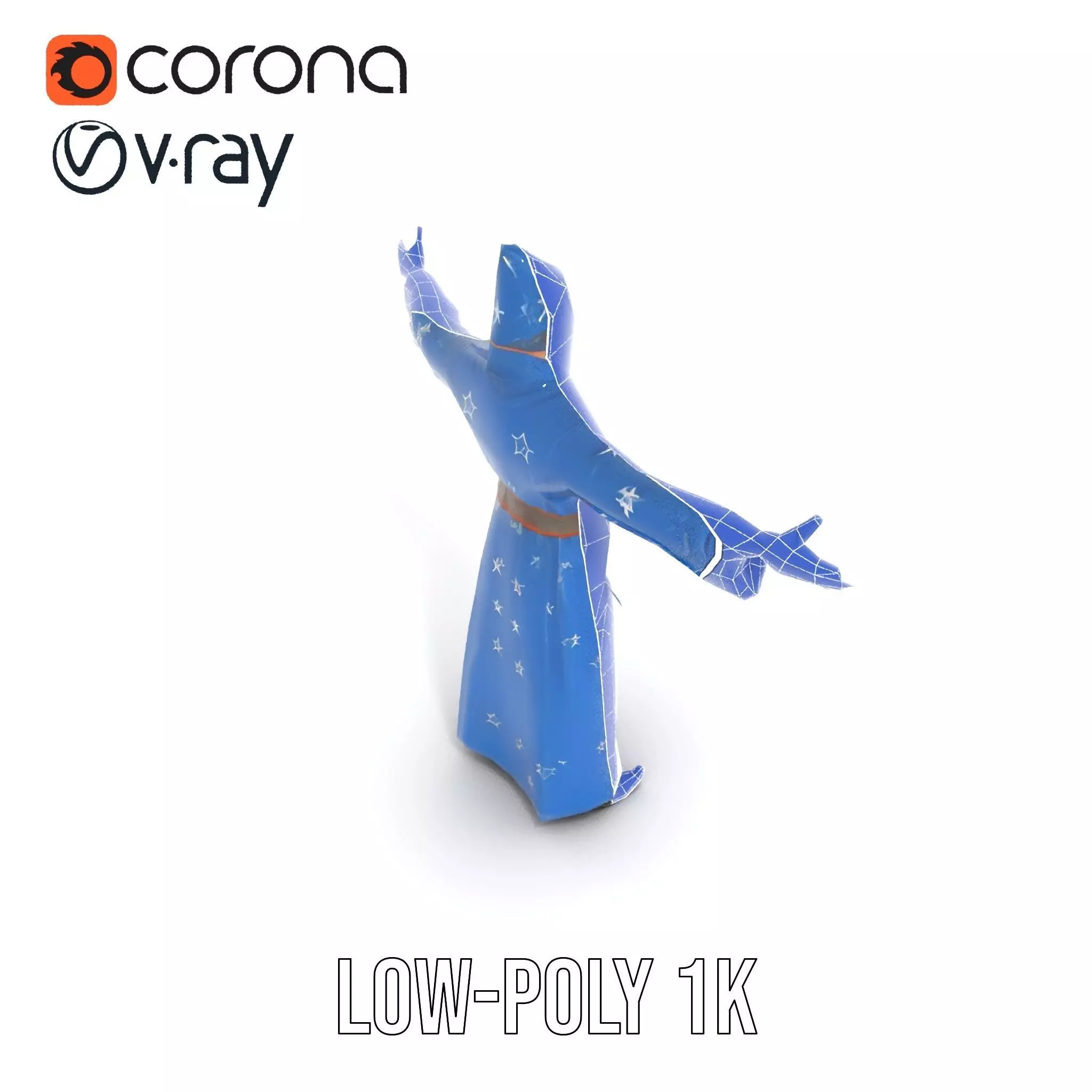 Wizard Starry Robe model pack Low-poly 3D model_16