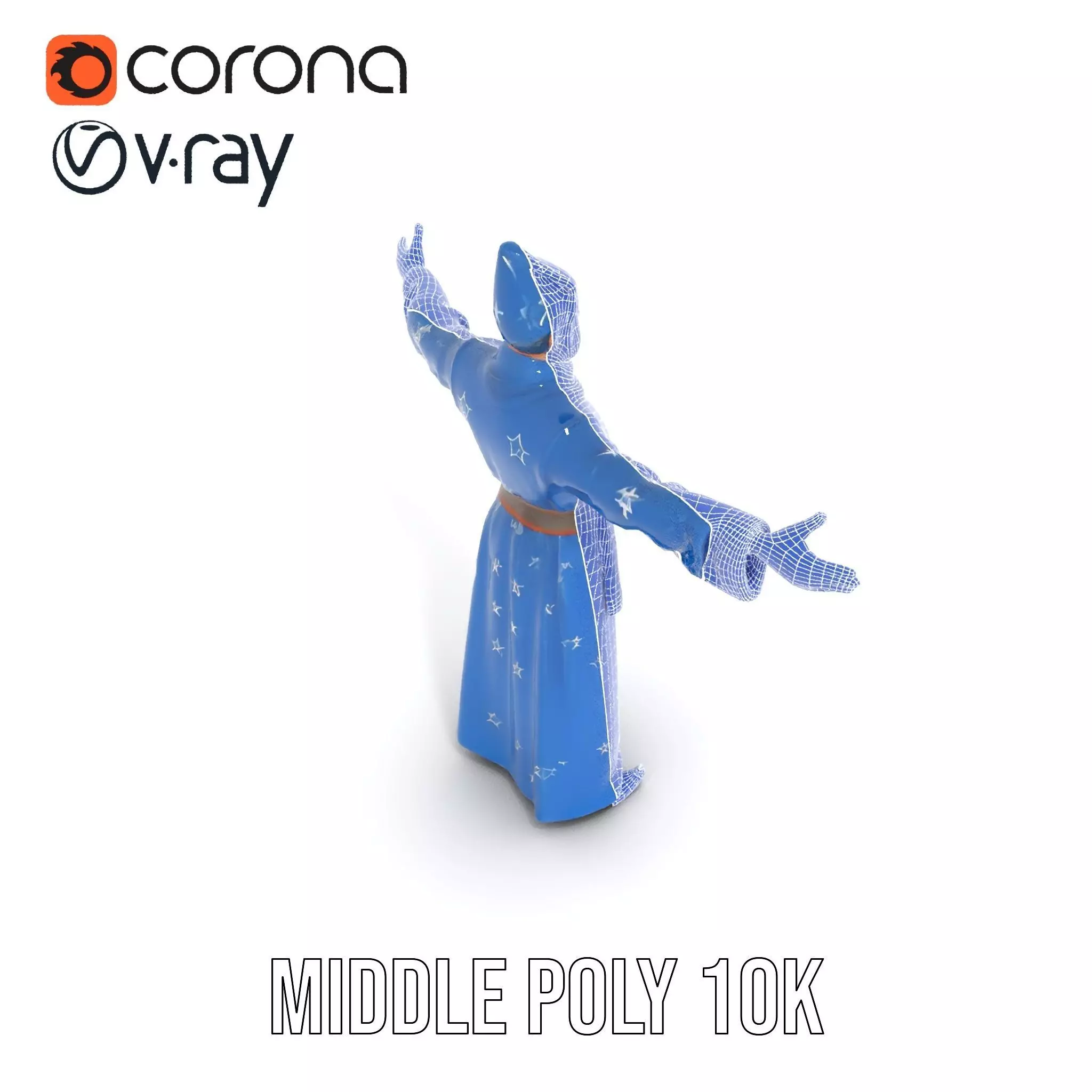 Wizard Starry Robe model pack Low-poly 3D model_20