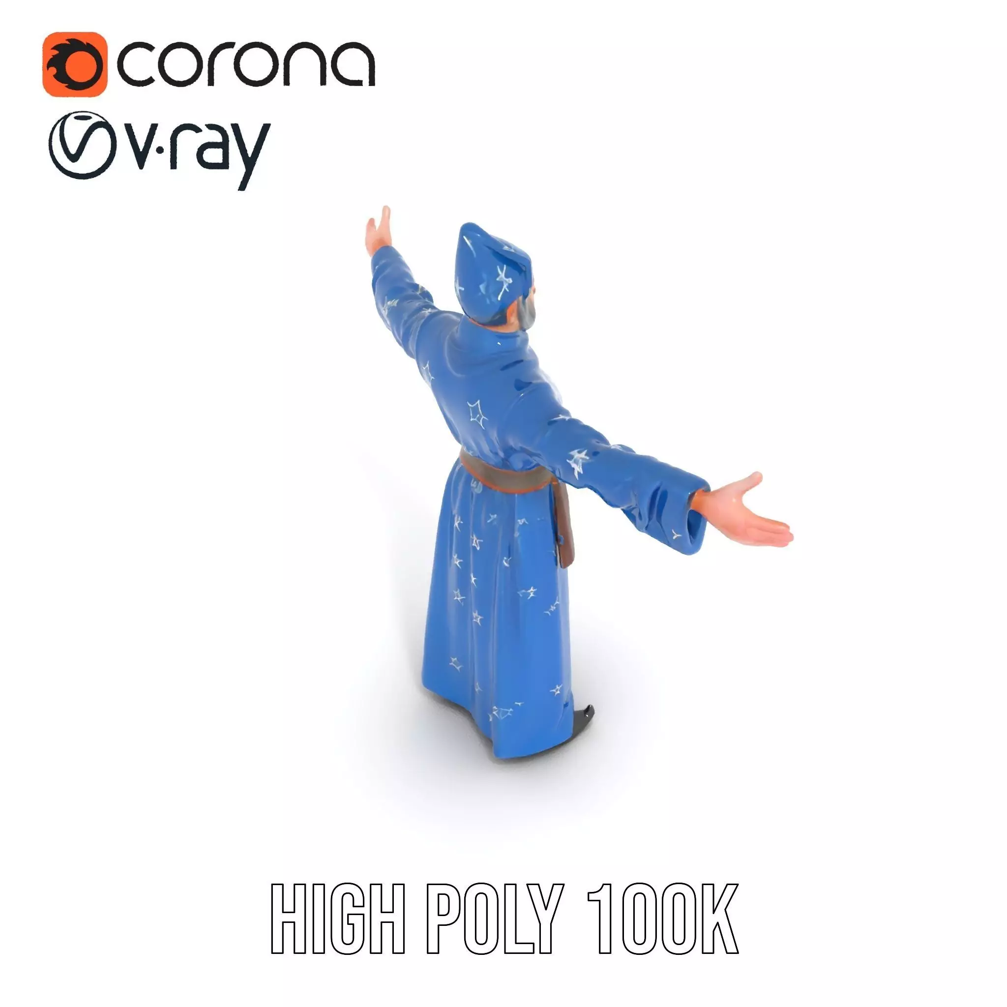 Wizard Starry Robe model pack Low-poly 3D model_28