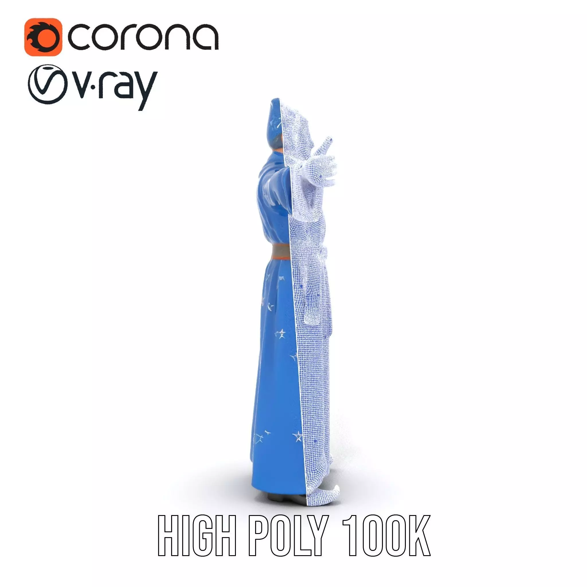 Wizard Starry Robe model pack Low-poly 3D model_33