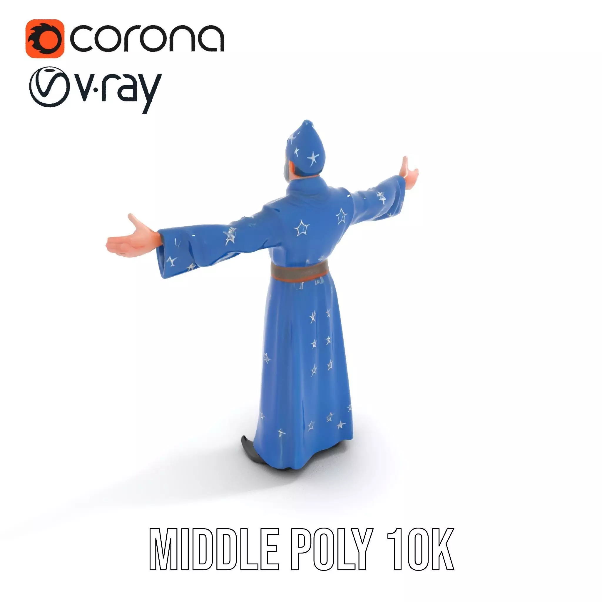 Wizard Starry Robe model pack Low-poly 3D model_26