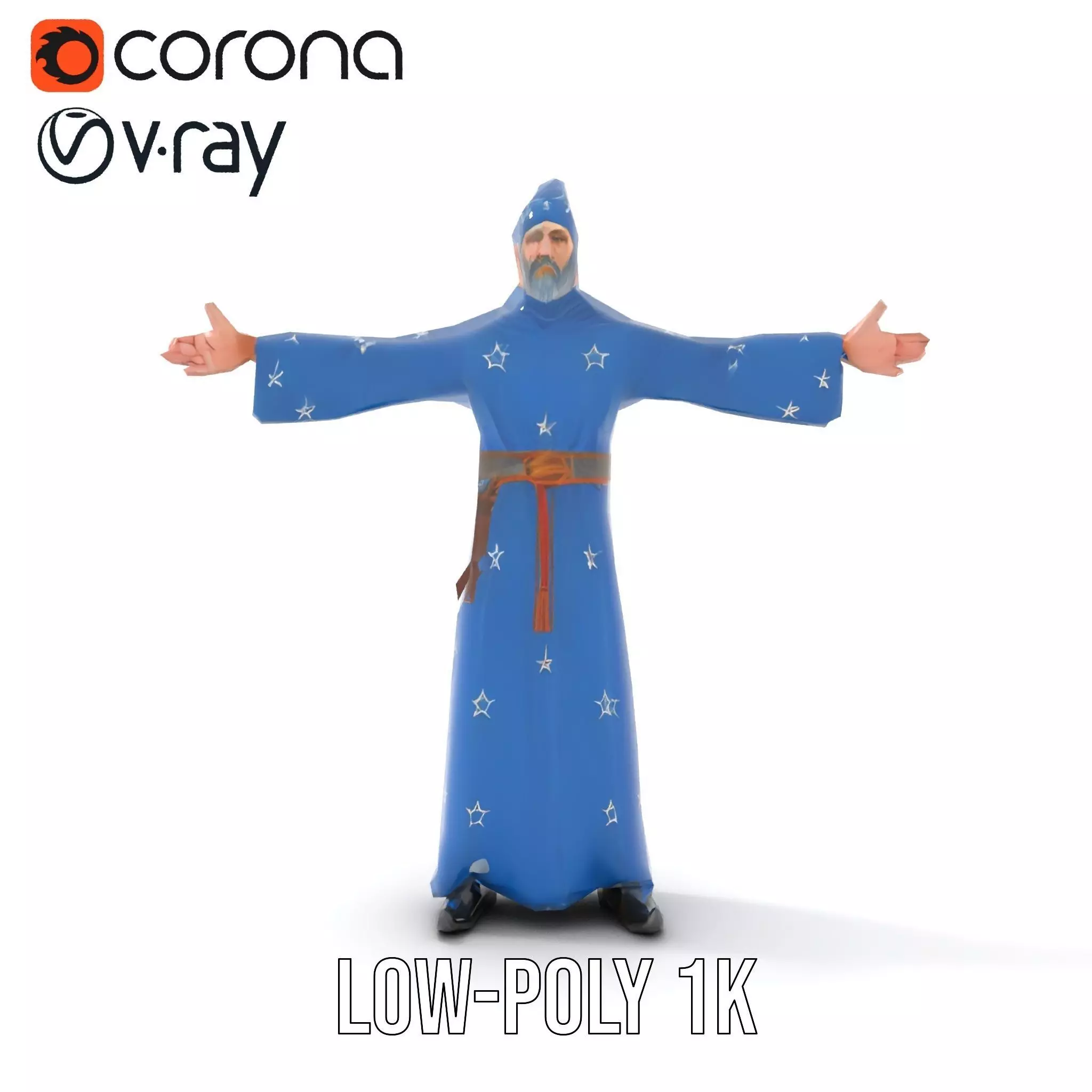 Wizard Starry Robe model pack Low-poly 3D model_12