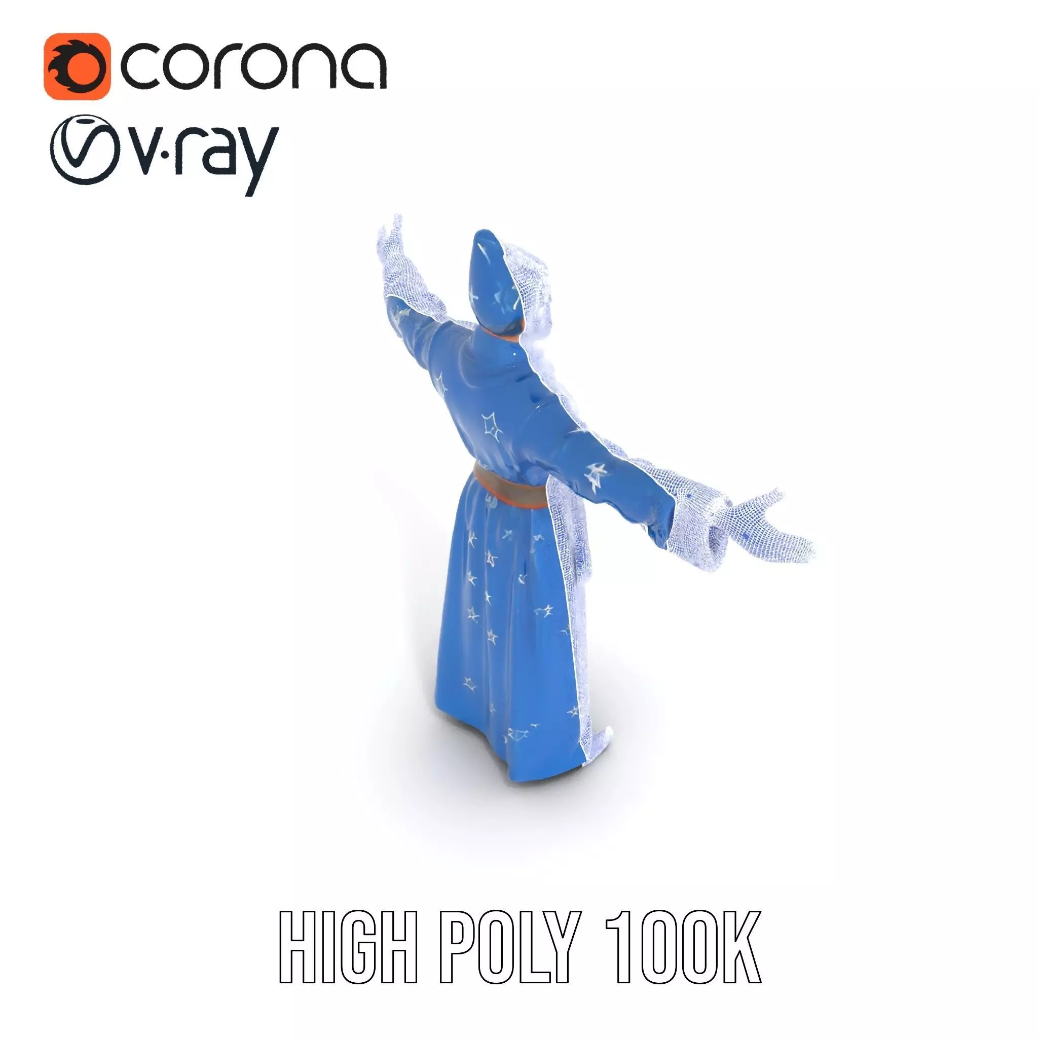 Wizard Starry Robe model pack Low-poly 3D model_34