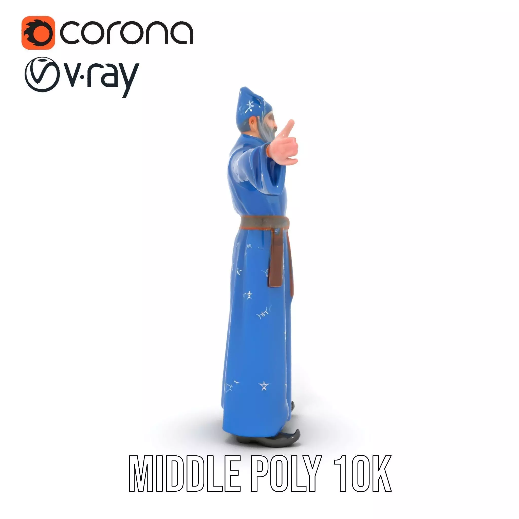 Wizard Starry Robe model pack Low-poly 3D model_17
