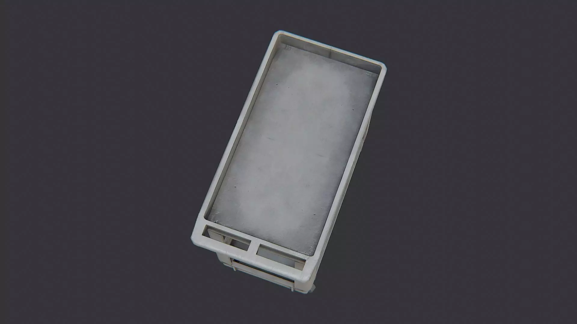 Plastic Utility Cart On Wheels With Shelves Low-poly 3D model_4