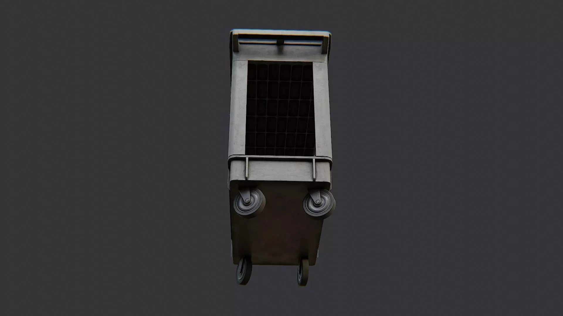 Plastic Utility Cart On Wheels With Shelves Low-poly 3D model_5