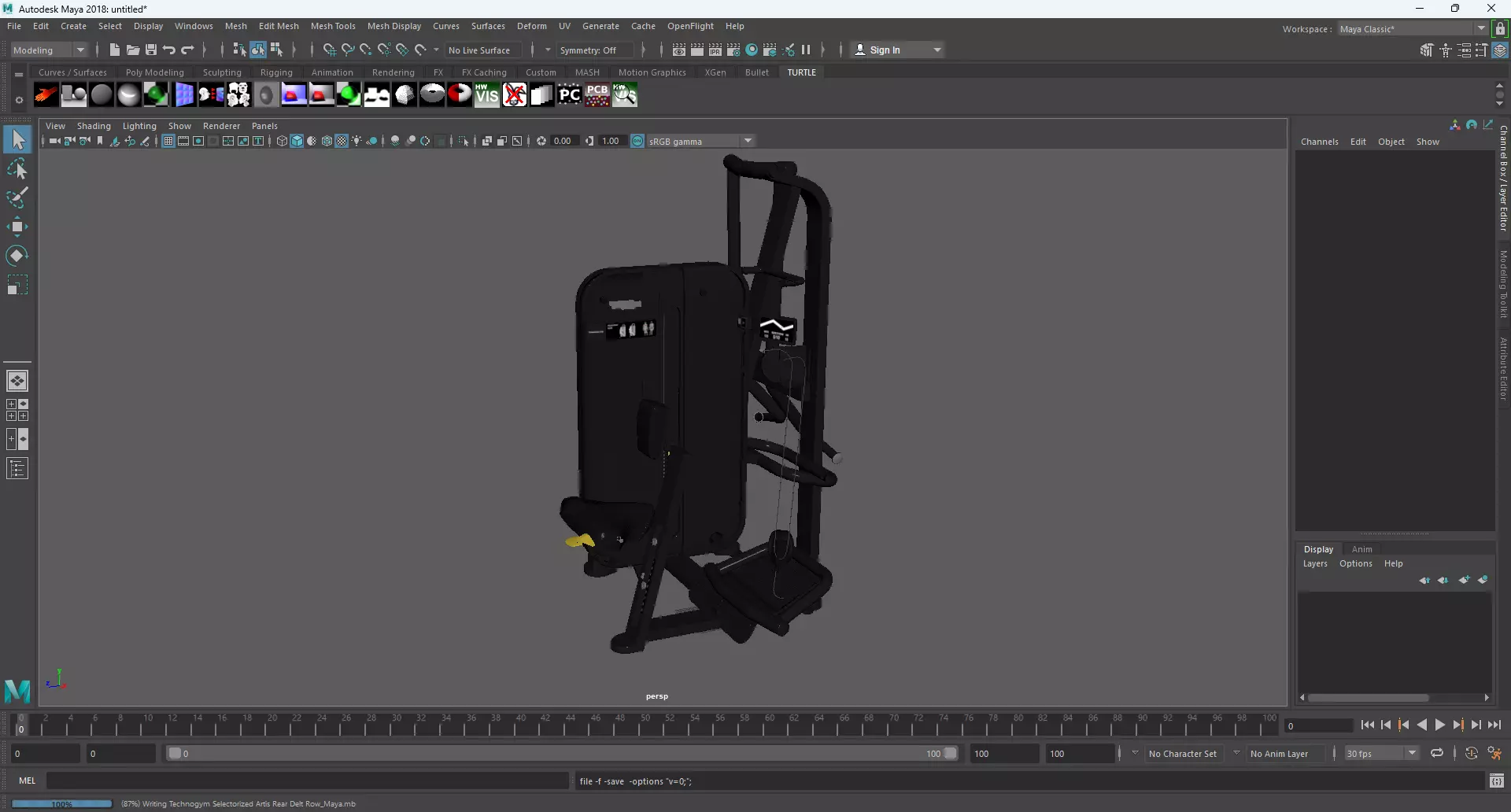 Technogym Selectorized Artis Rear Delt Row 3D model_10