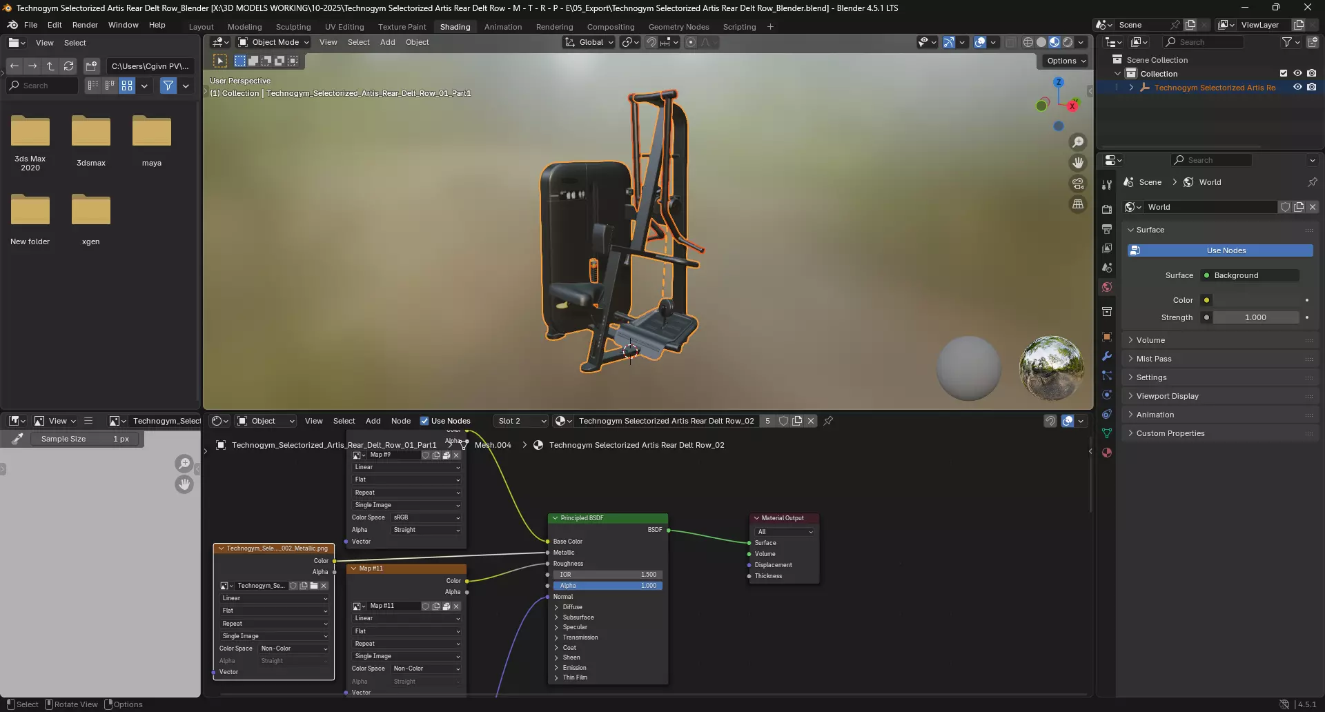 Technogym Selectorized Artis Rear Delt Row 3D model_11