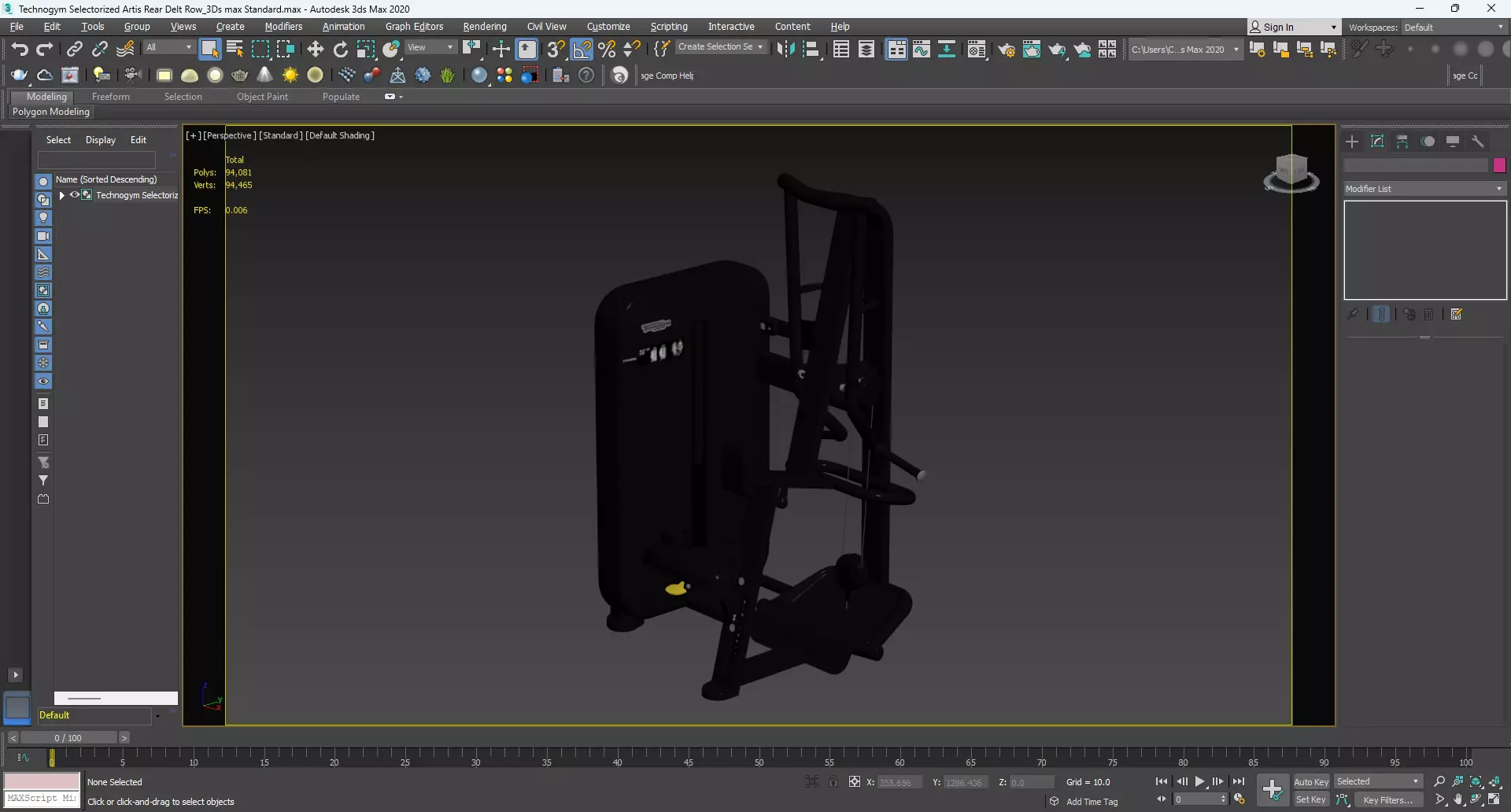 Technogym Selectorized Artis Rear Delt Row 3D model_12