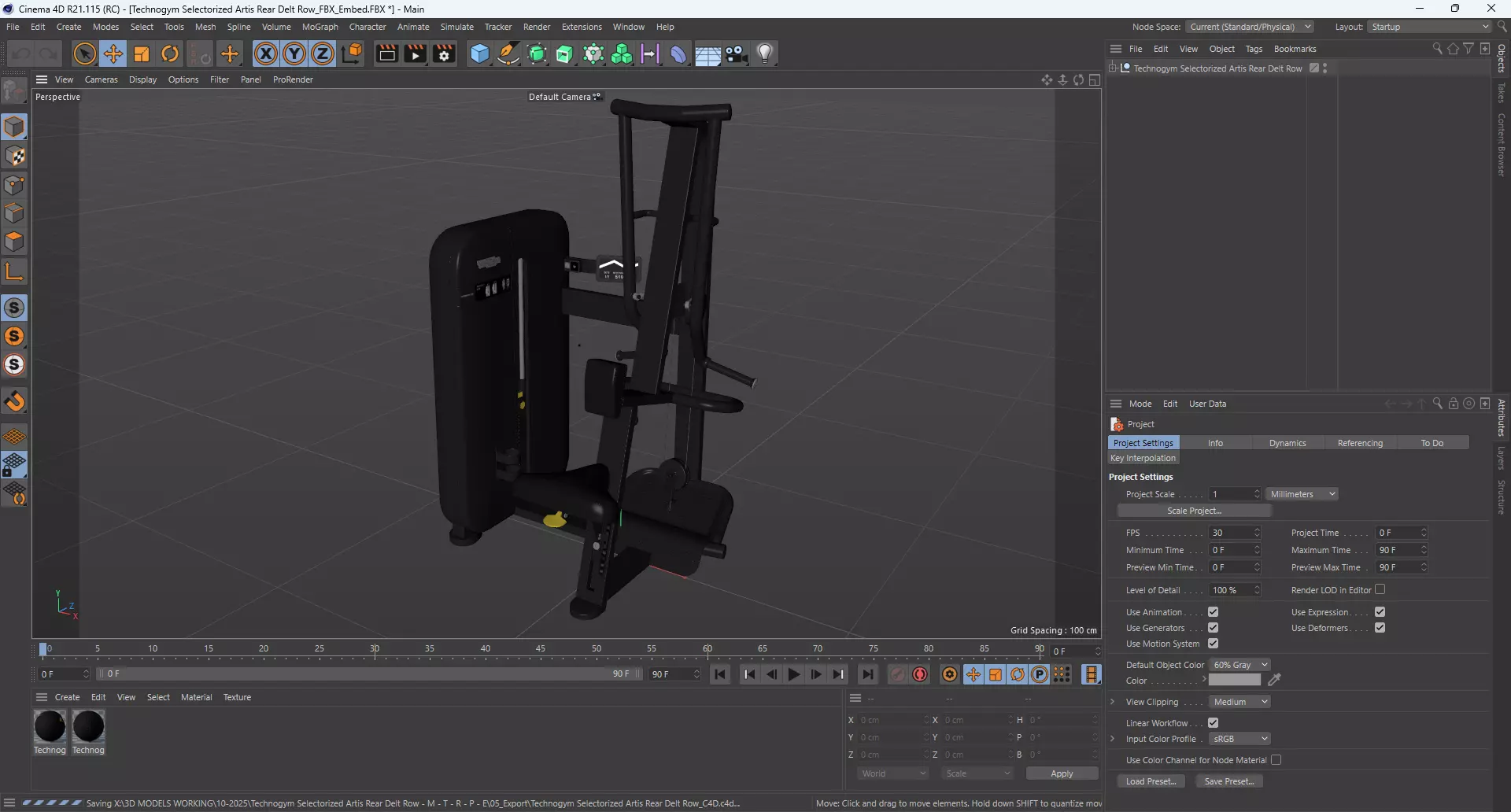 Technogym Selectorized Artis Rear Delt Row 3D model_9
