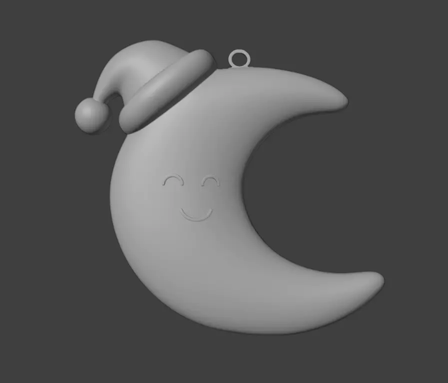 Jolly Crescent Moon 3D print model_1