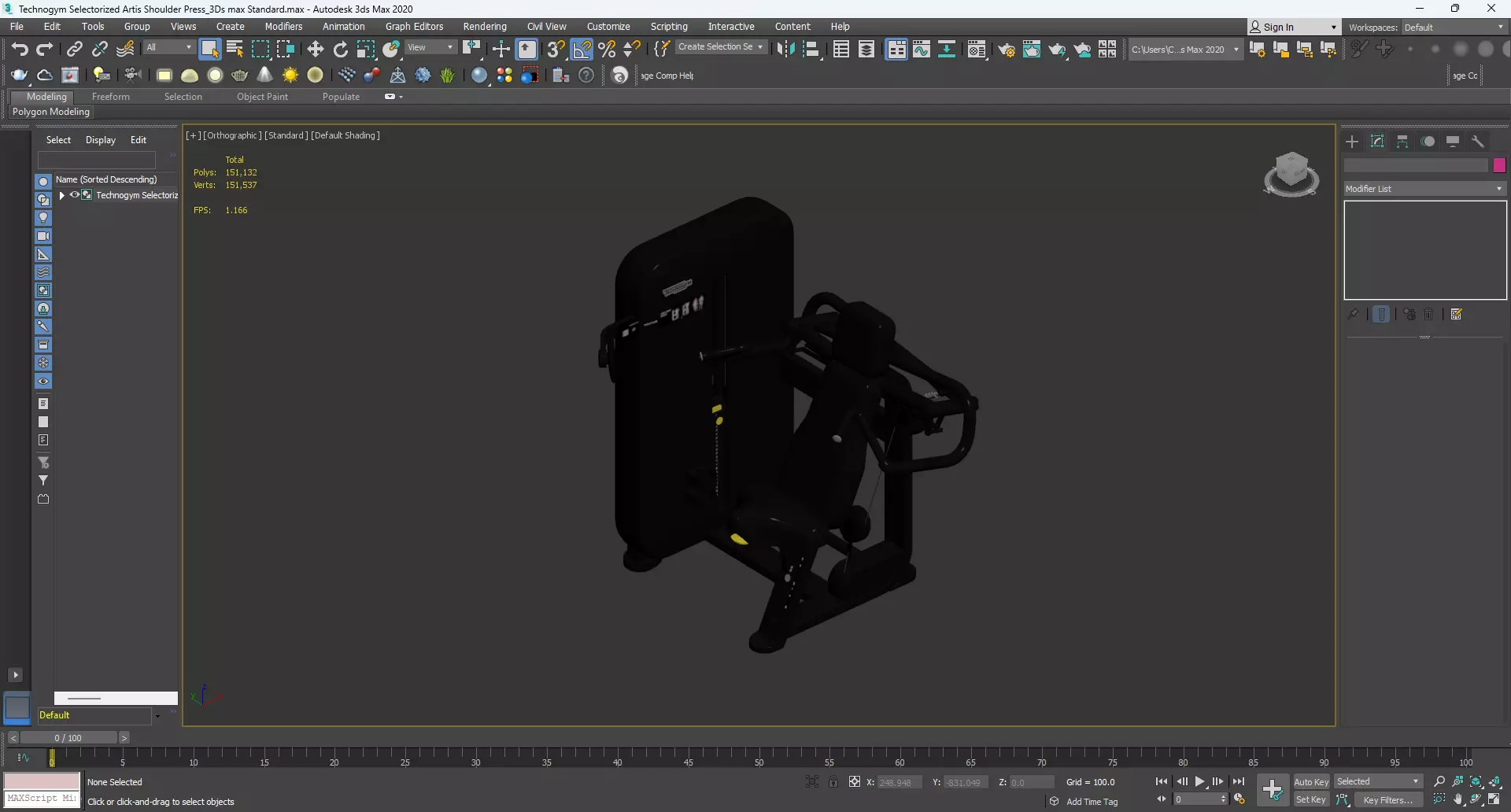 Technogym Selectorized Artis Shoulder Press 3D model_12