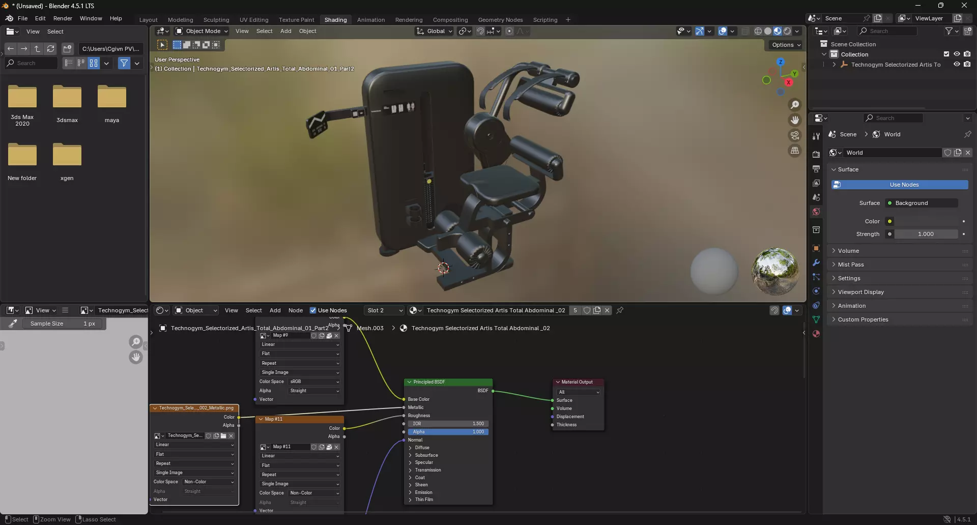 Technogym Selectorized Artis Total Abdominal 3D model_12