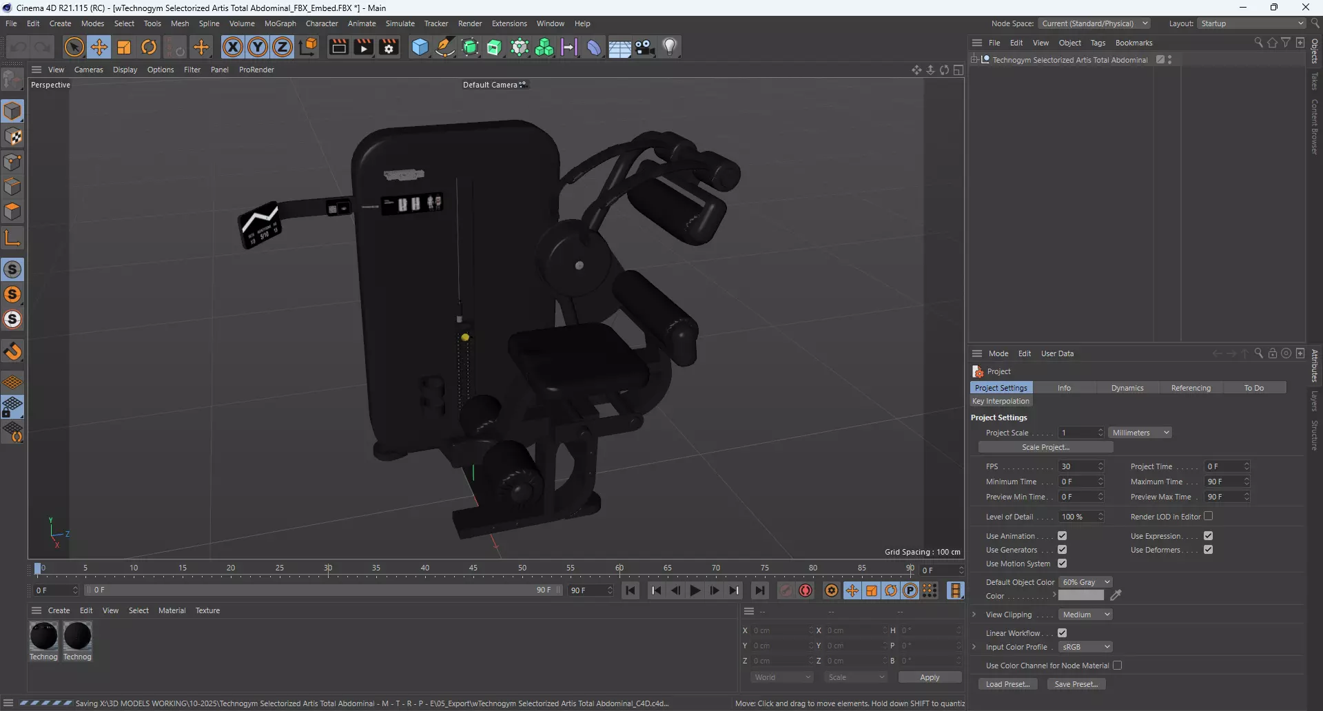 Technogym Selectorized Artis Total Abdominal 3D model_10