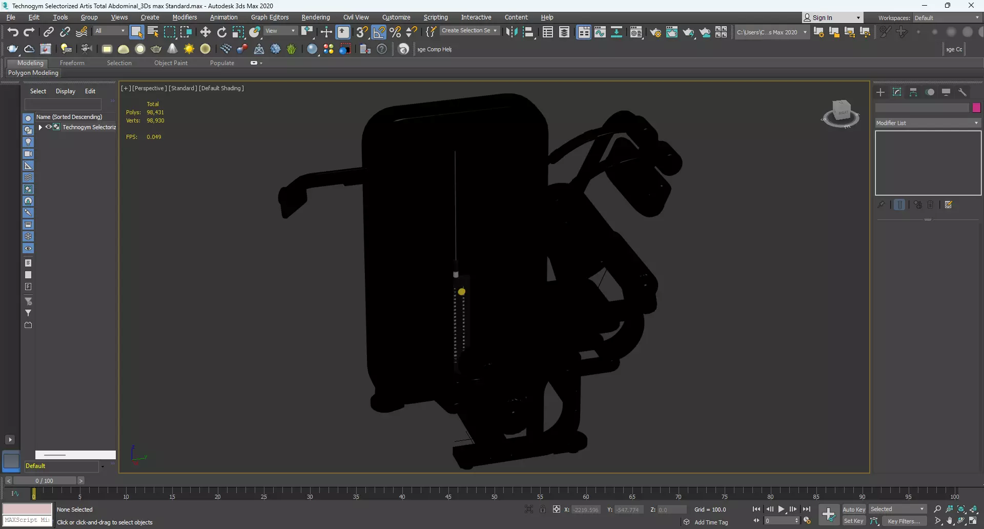 Technogym Selectorized Artis Total Abdominal 3D model_11
