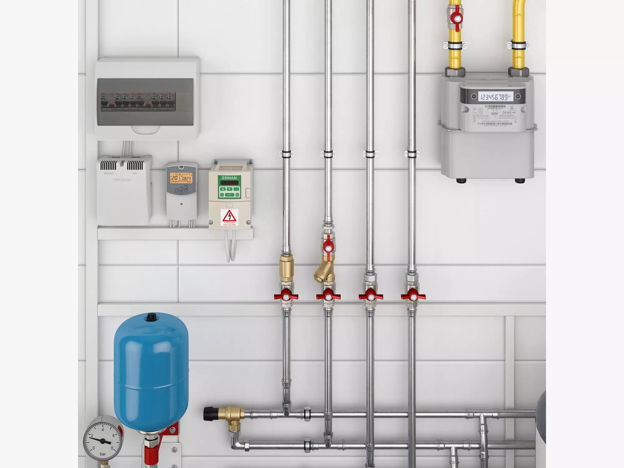 Boiler room full set 3D model_15