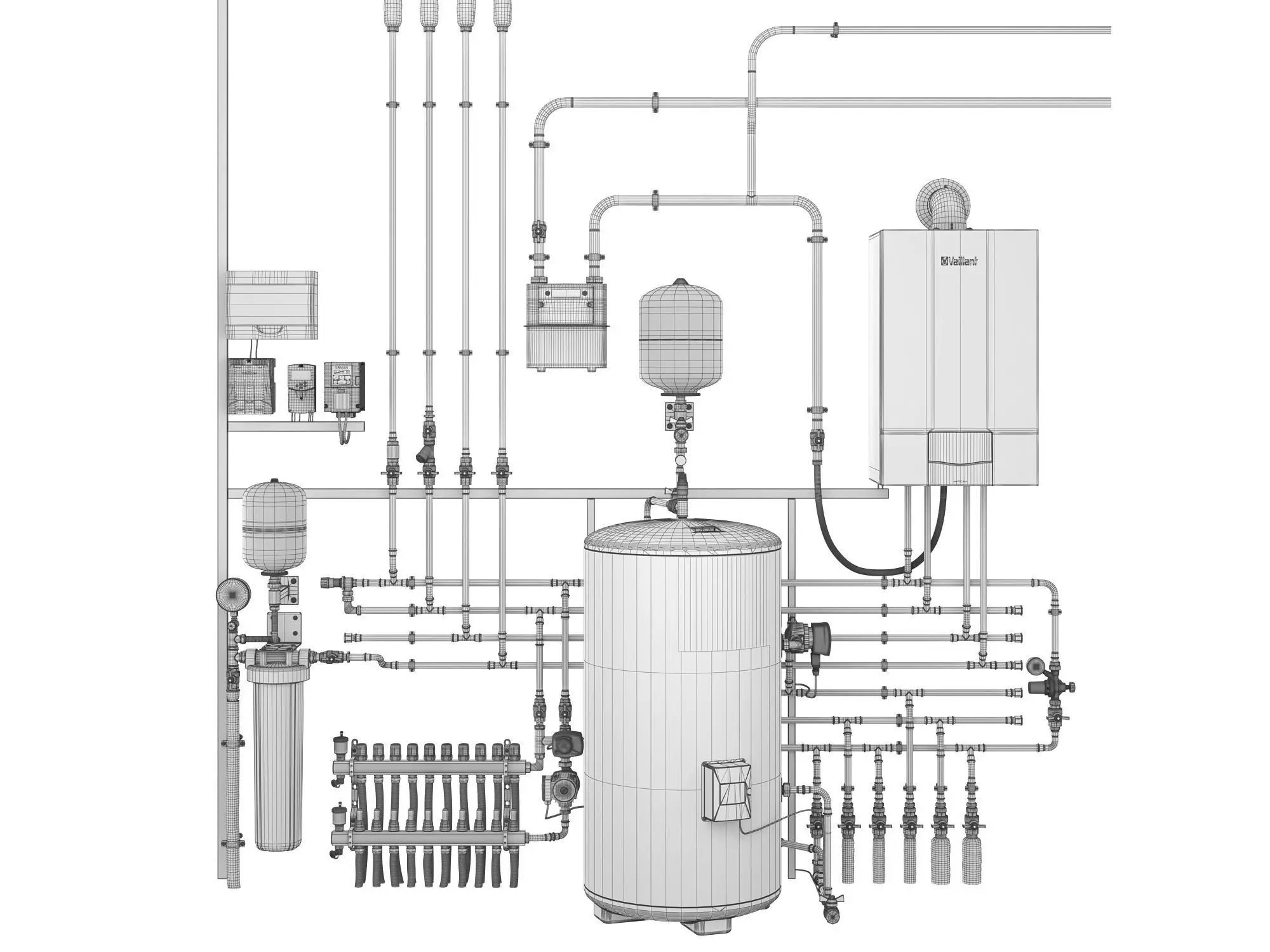 Boiler room full set 3D model_24