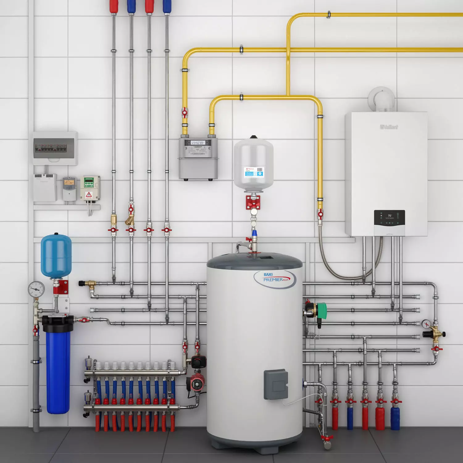 Boiler room full set 3D model_1