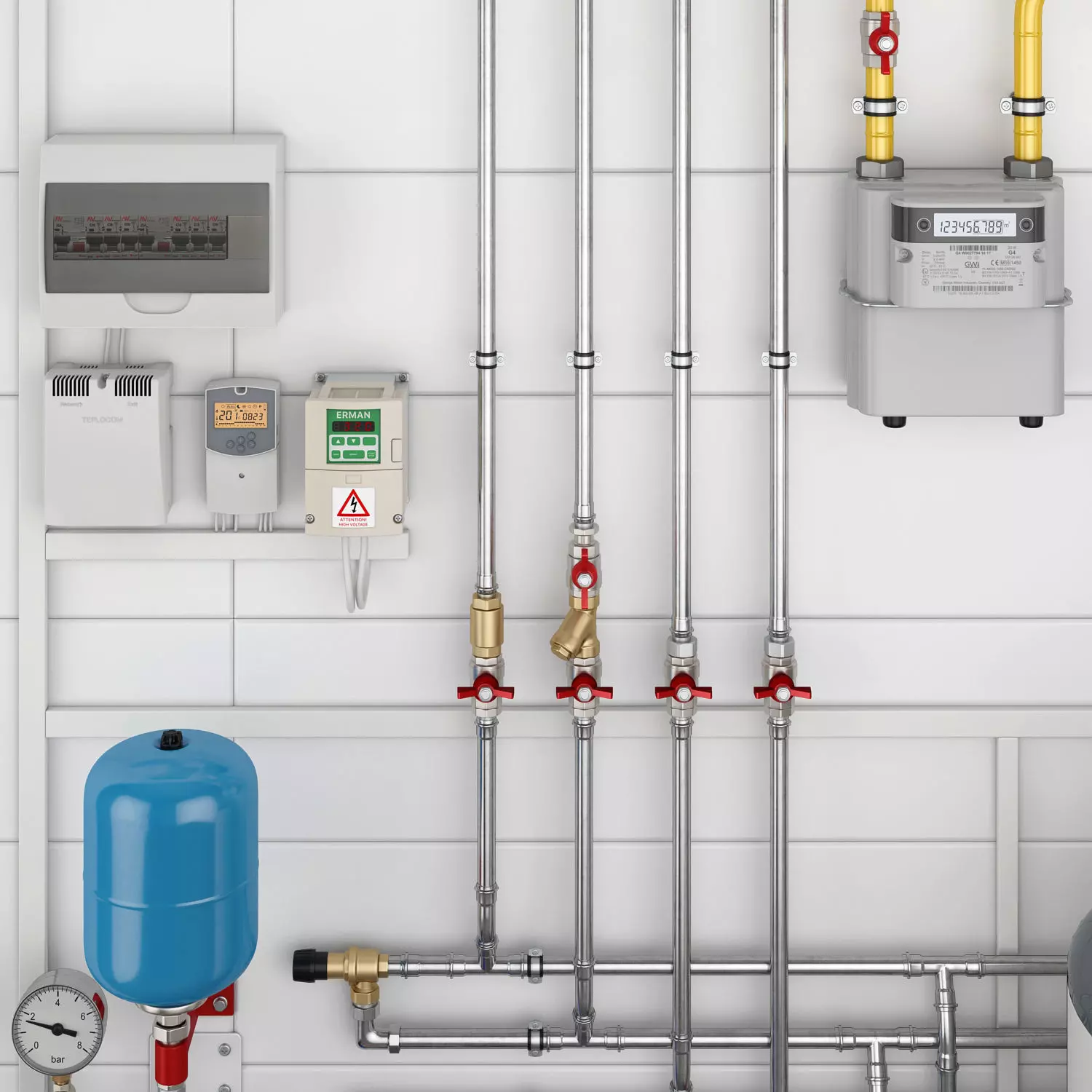 Boiler room full set 3D model_6