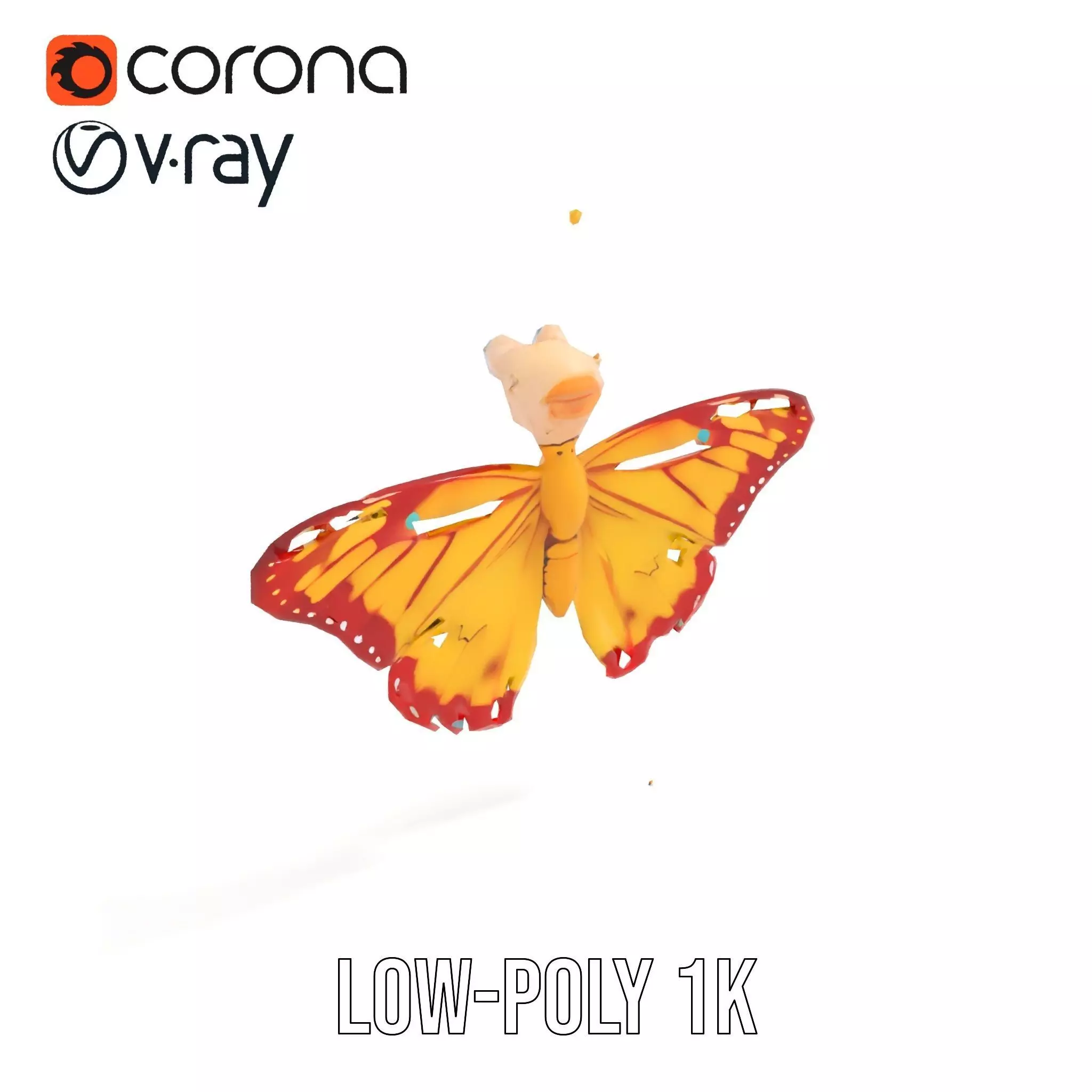 Whimsical Butterfly model pack Low-poly 3D model_19