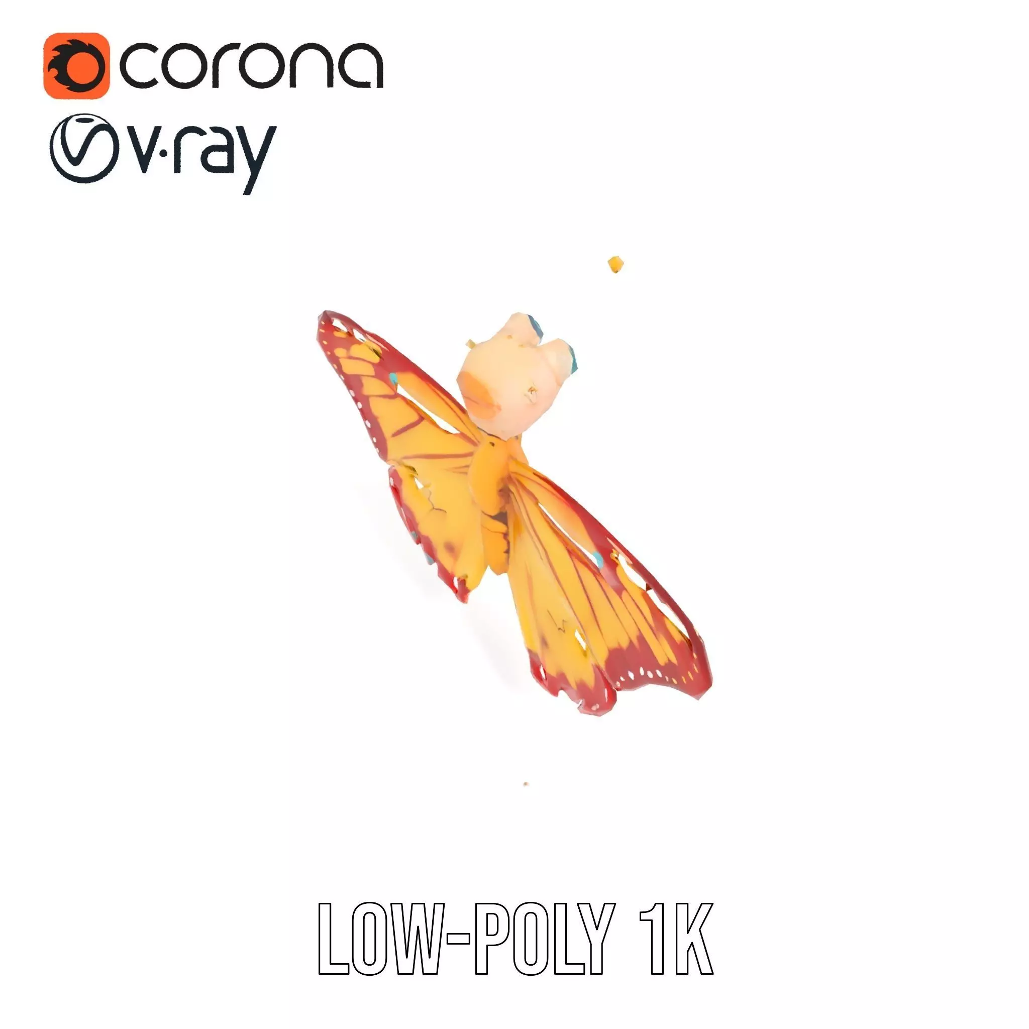 Whimsical Butterfly model pack Low-poly 3D model_17