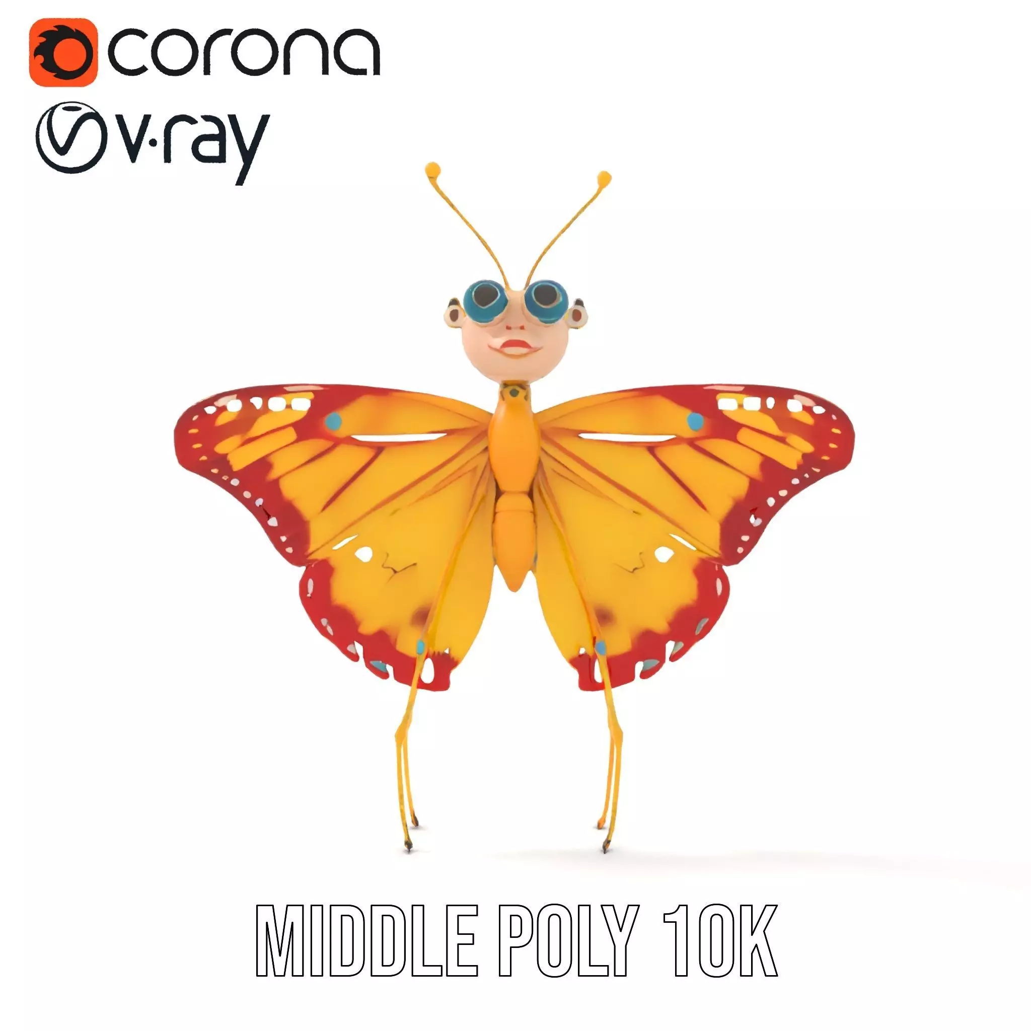Whimsical Butterfly model pack Low-poly 3D model_16