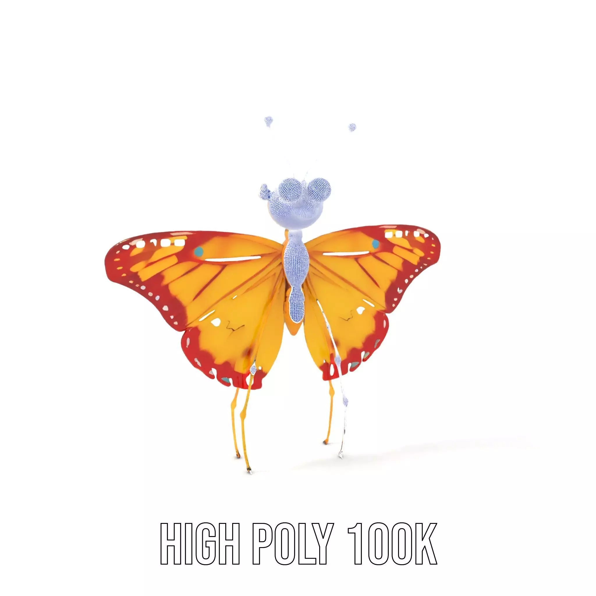 Whimsical Butterfly model pack Low-poly 3D model_4