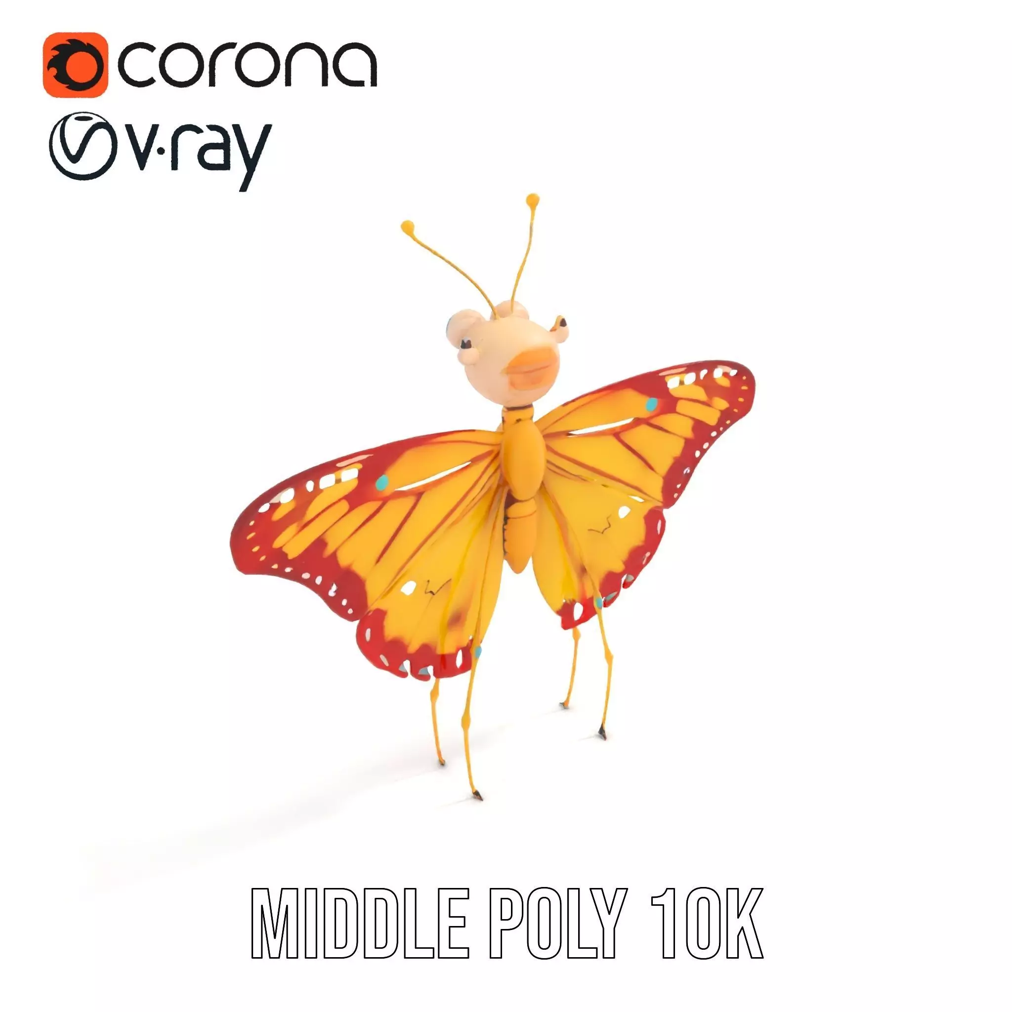 Whimsical Butterfly model pack Low-poly 3D model_5