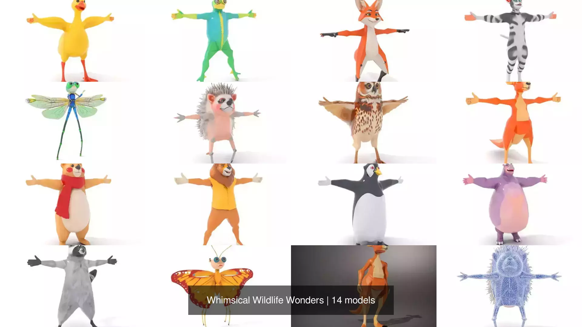 Whimsical Wildlife Wonders 3D Model Collection_0