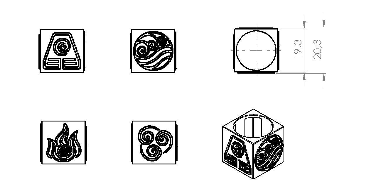 Four Elements Ring 3D print model_10