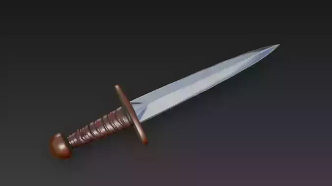 Classic Medieval Dagger 3D Model