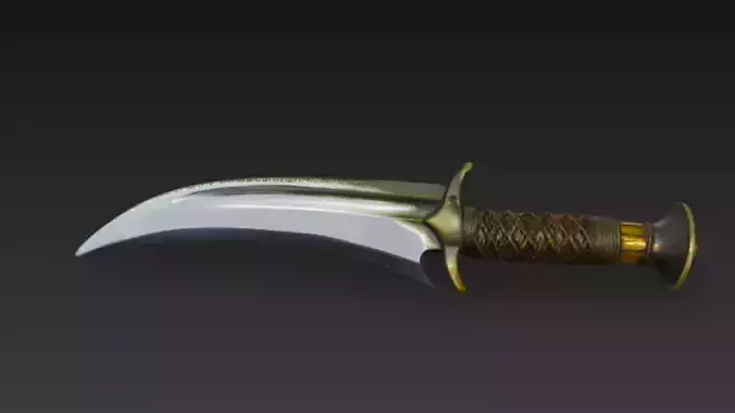 Regal Curved Dagger 3D Model Low-poly 3D model