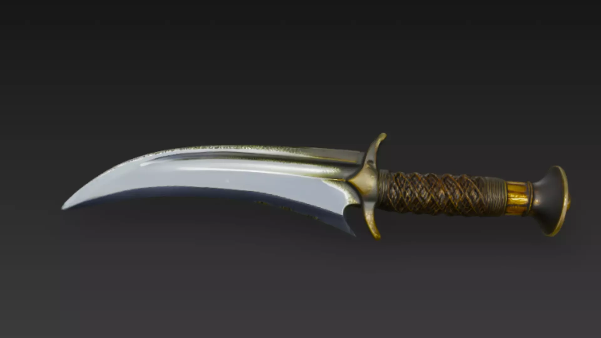 Regal Curved Dagger 3D Model Low-poly 3D model