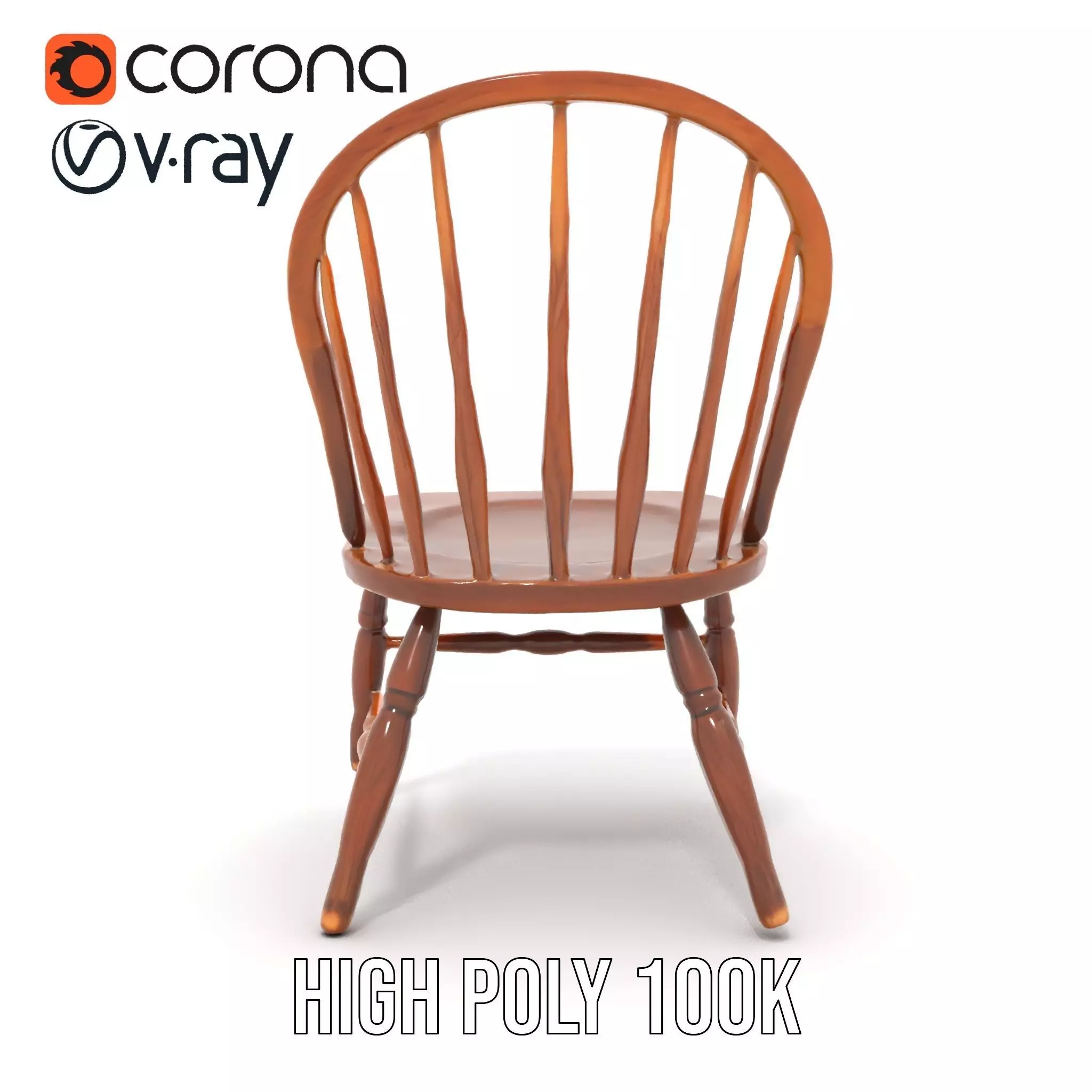 Classic Wooden Chair model pack Low-poly 3D model_22