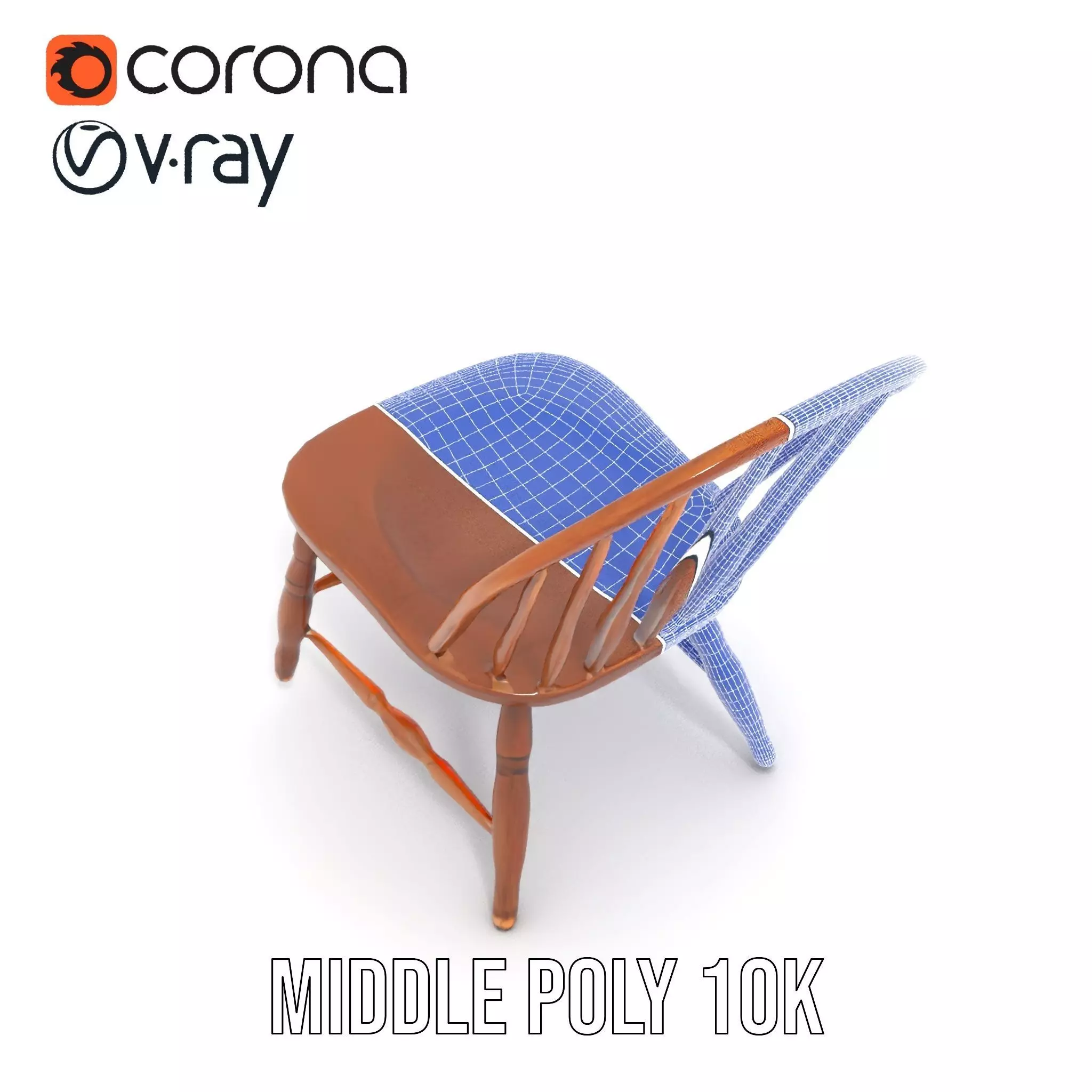 Classic Wooden Chair model pack Low-poly 3D model_29