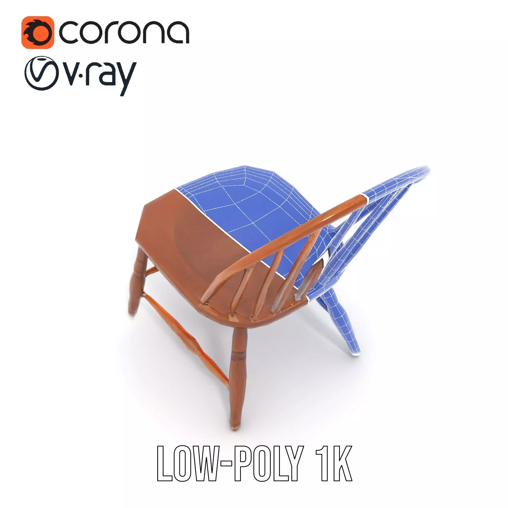 Classic Wooden Chair model pack Low-poly 3D model_27