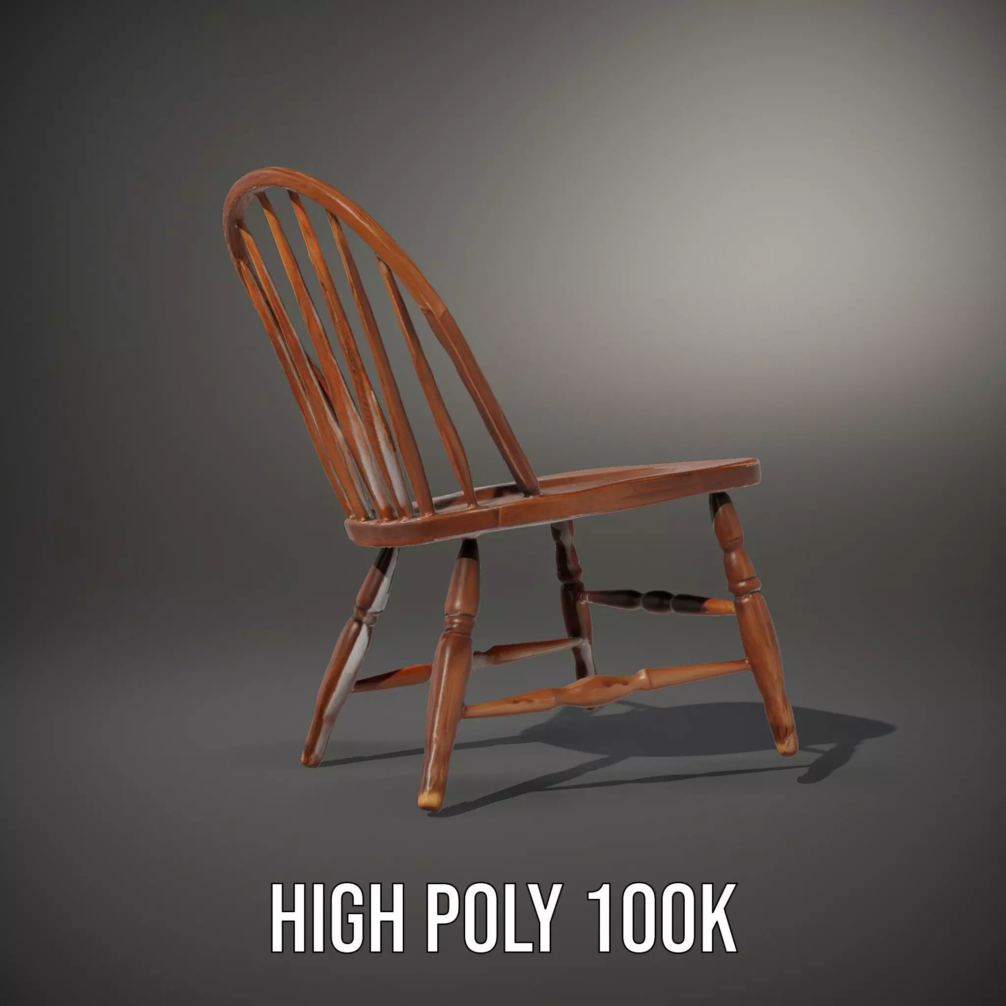 Classic Wooden Chair model pack Low-poly 3D model_8