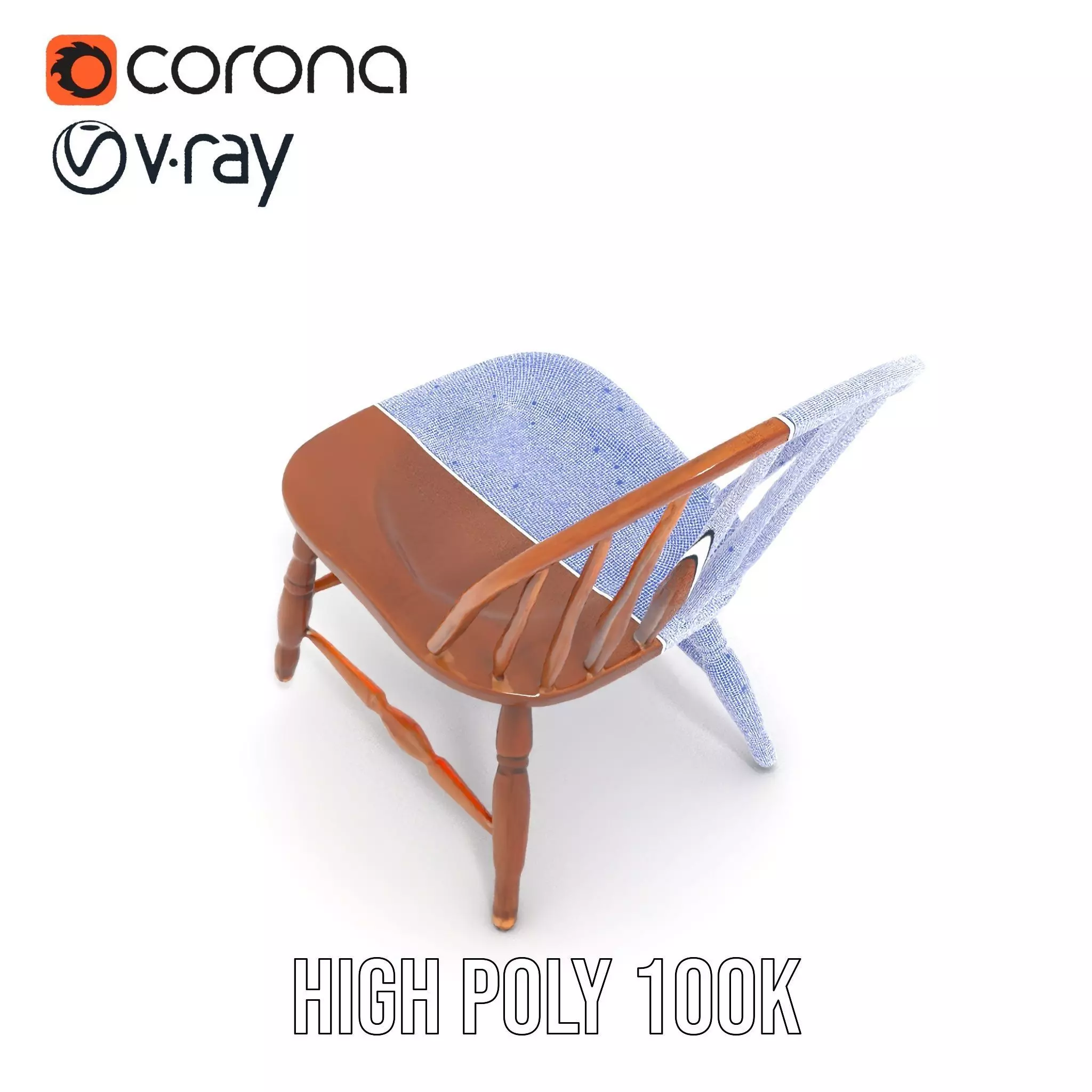 Classic Wooden Chair model pack Low-poly 3D model_28