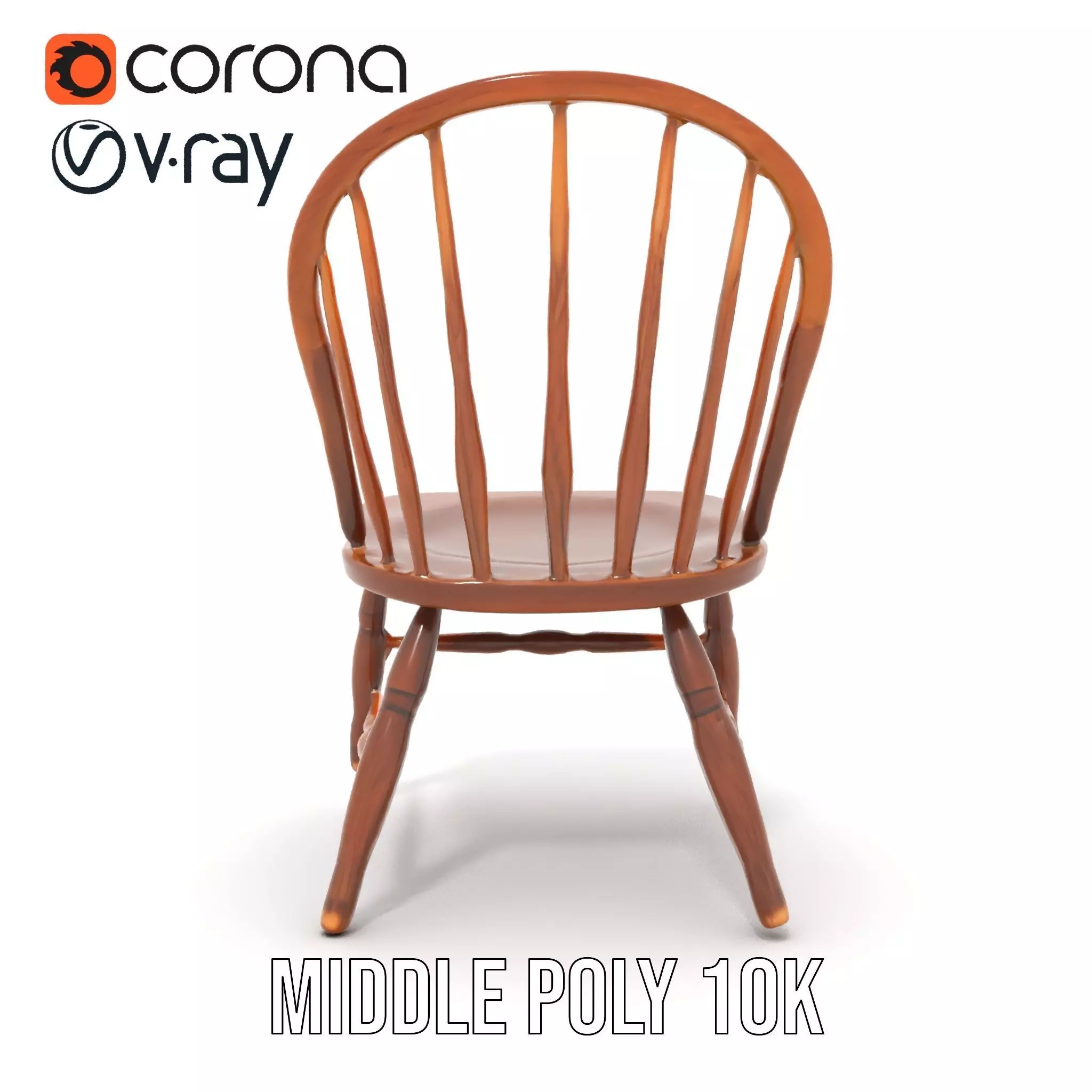 Classic Wooden Chair model pack Low-poly 3D model_20