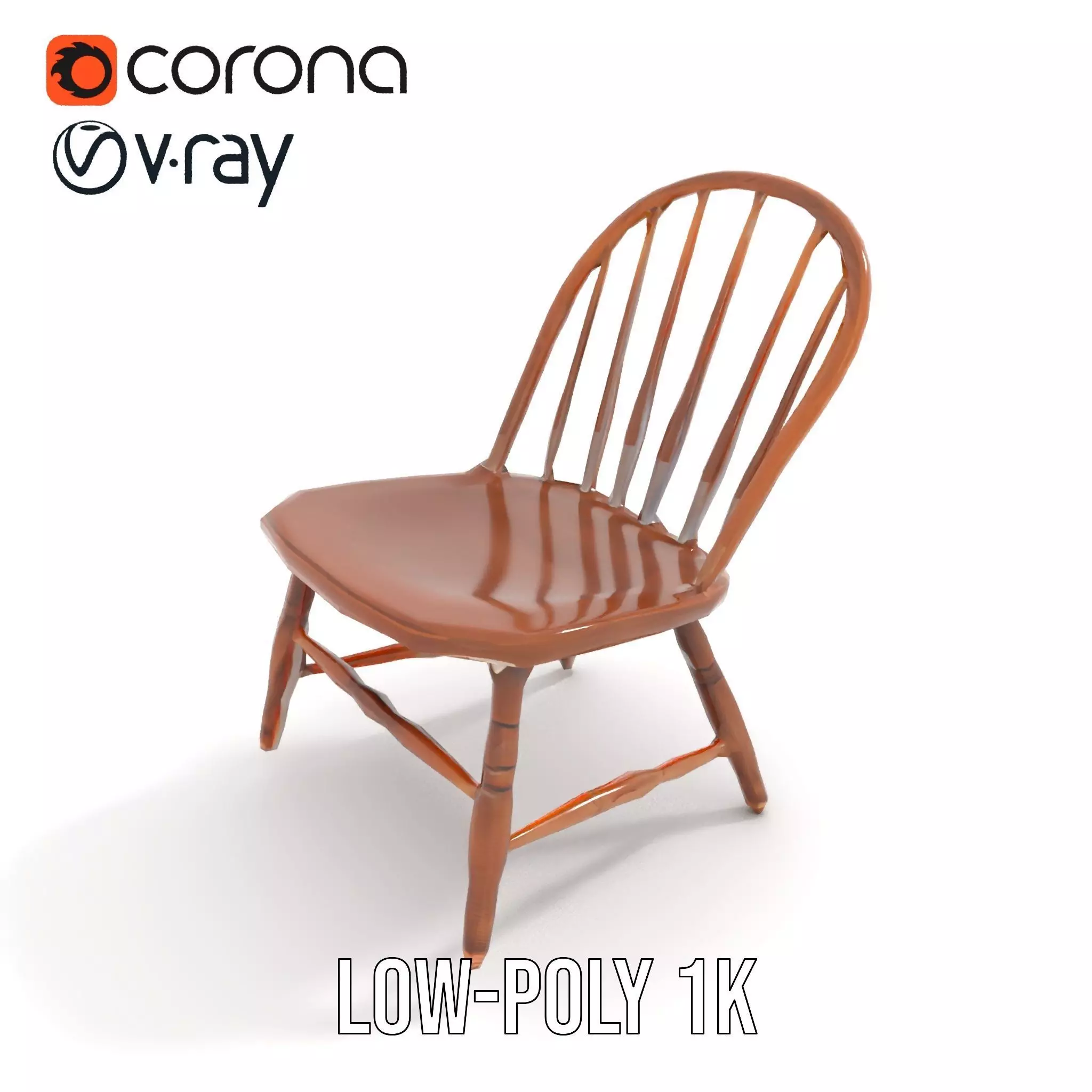 Classic Wooden Chair model pack Low-poly 3D model_12