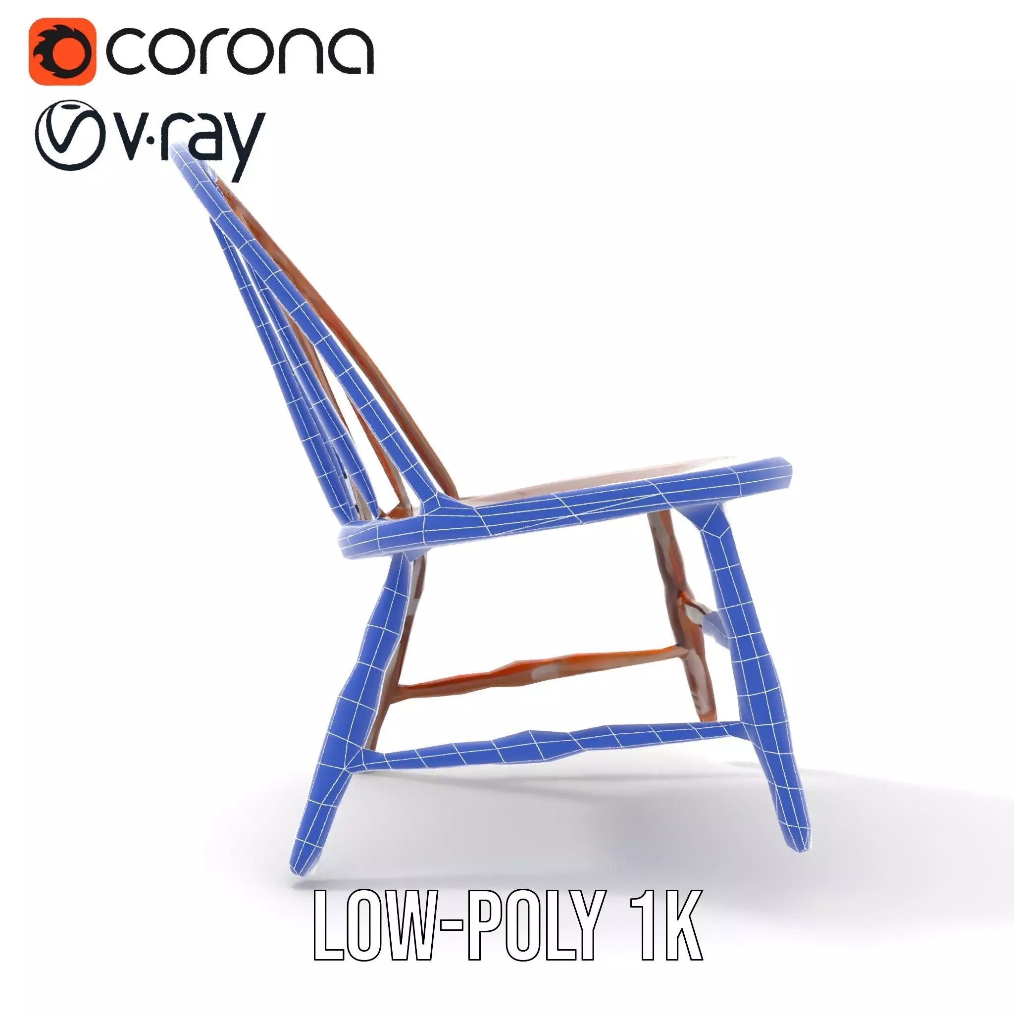 Classic Wooden Chair model pack Low-poly 3D model_30