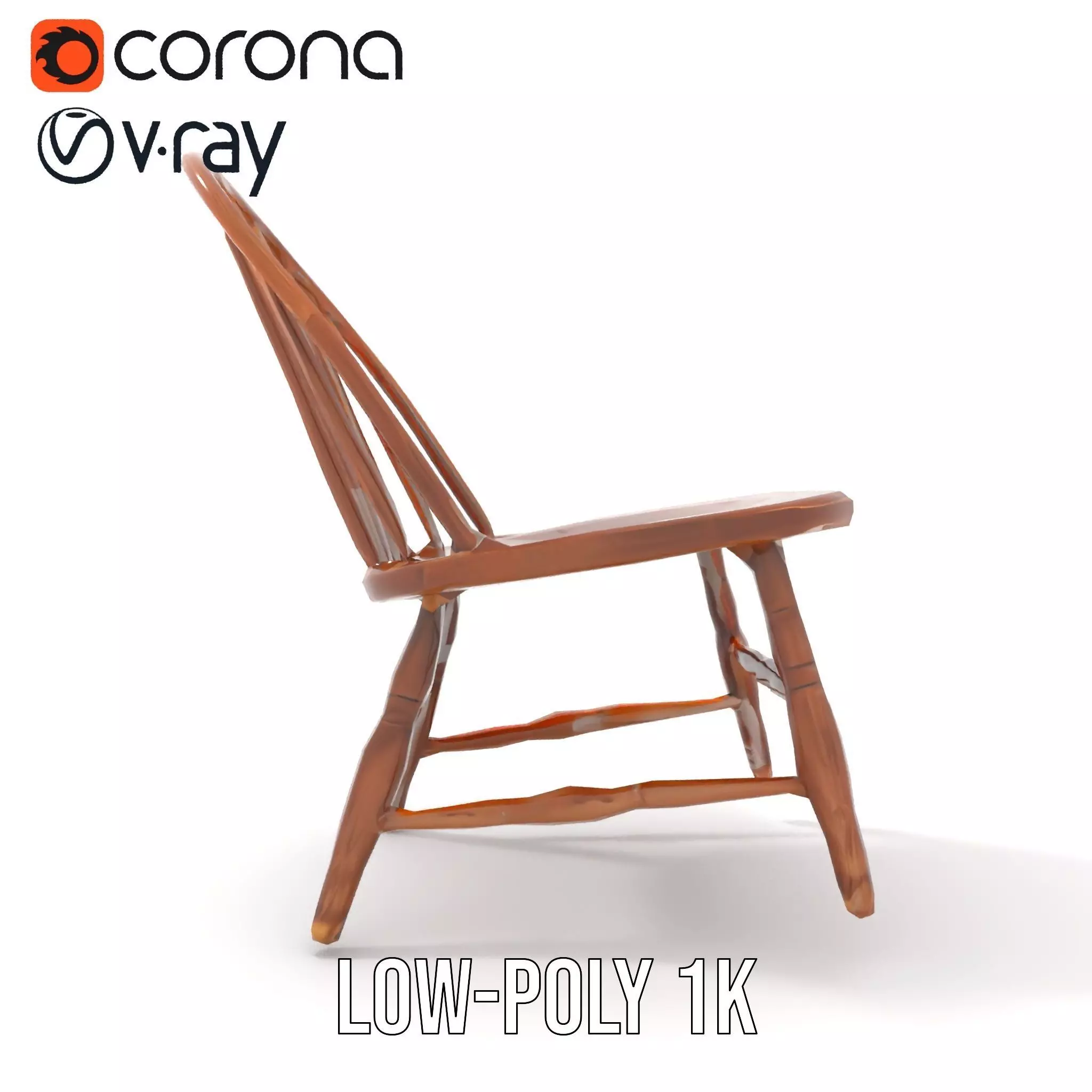 Classic Wooden Chair model pack Low-poly 3D model_16