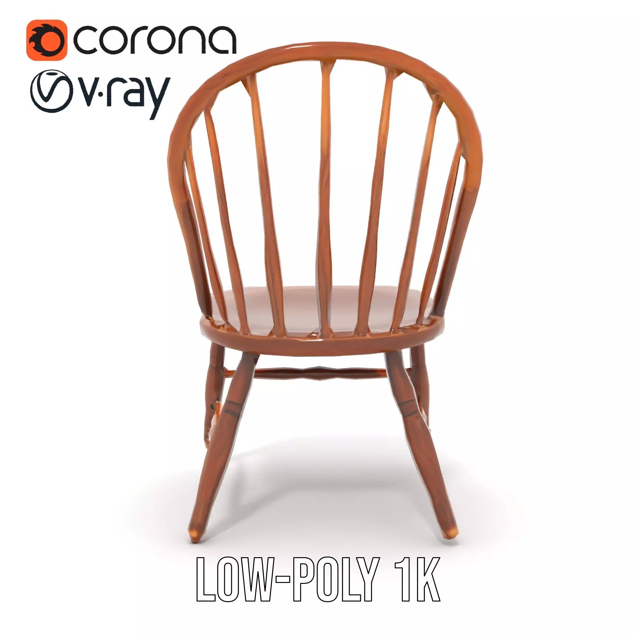 Classic Wooden Chair model pack Low-poly 3D model_9